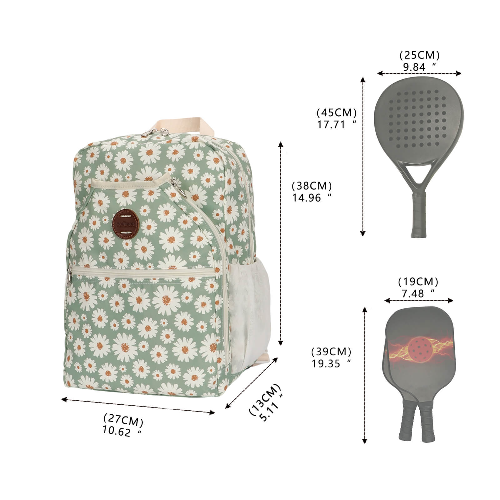 TOURBON Pickleball Paddle Backpack Clip-on Bike Pannier Rear Rack