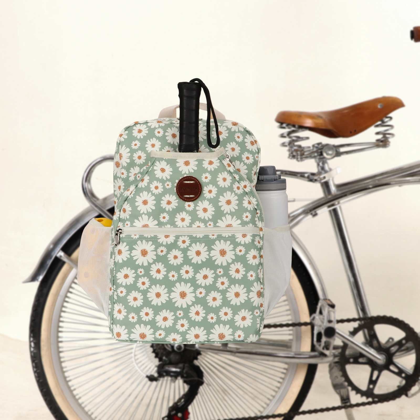 TOURBON Pickleball Paddle Backpack Clip-on Bike Pannier Rear Rack