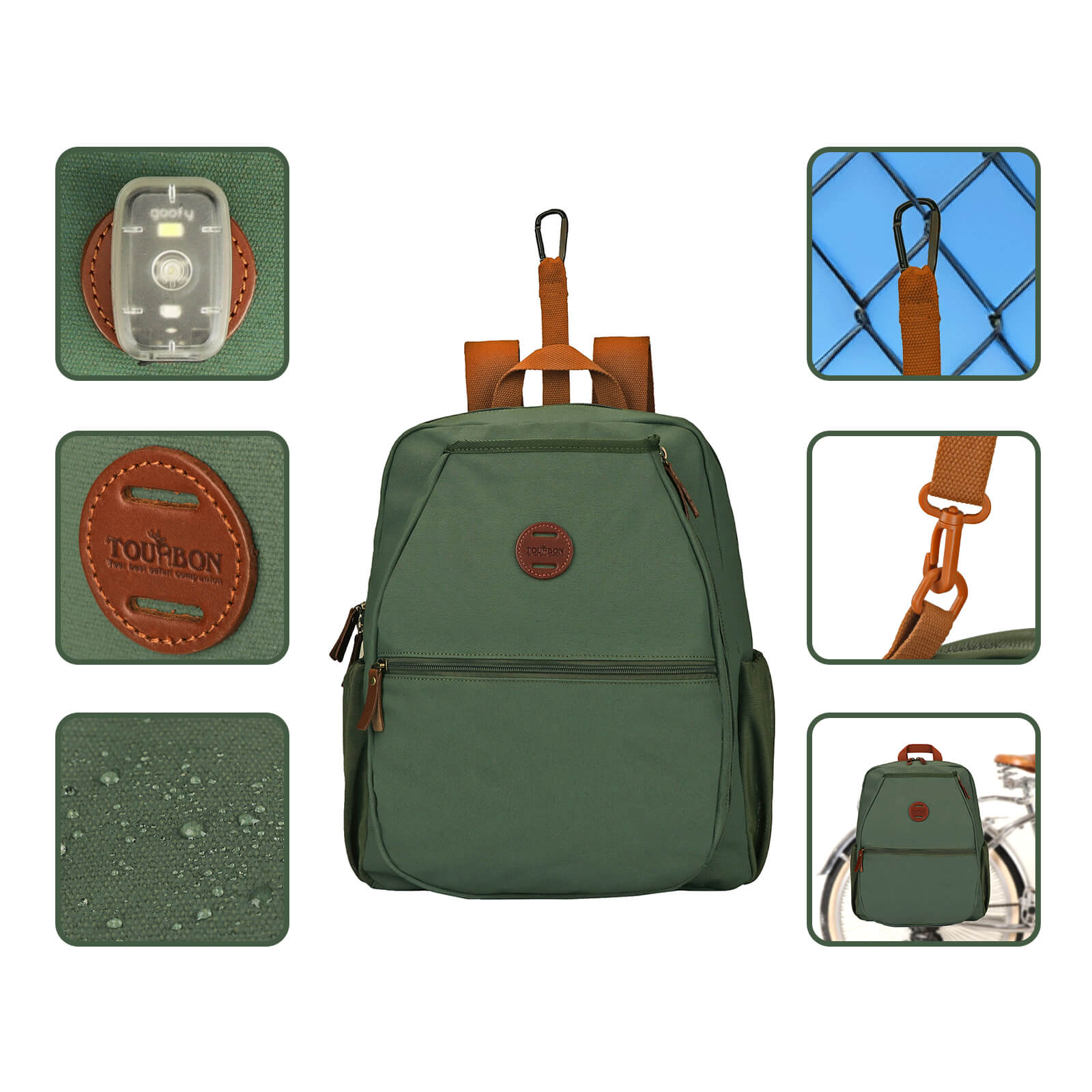 TOURBON Tennis Backpack Clip-on Bike Pannier Rear Rack