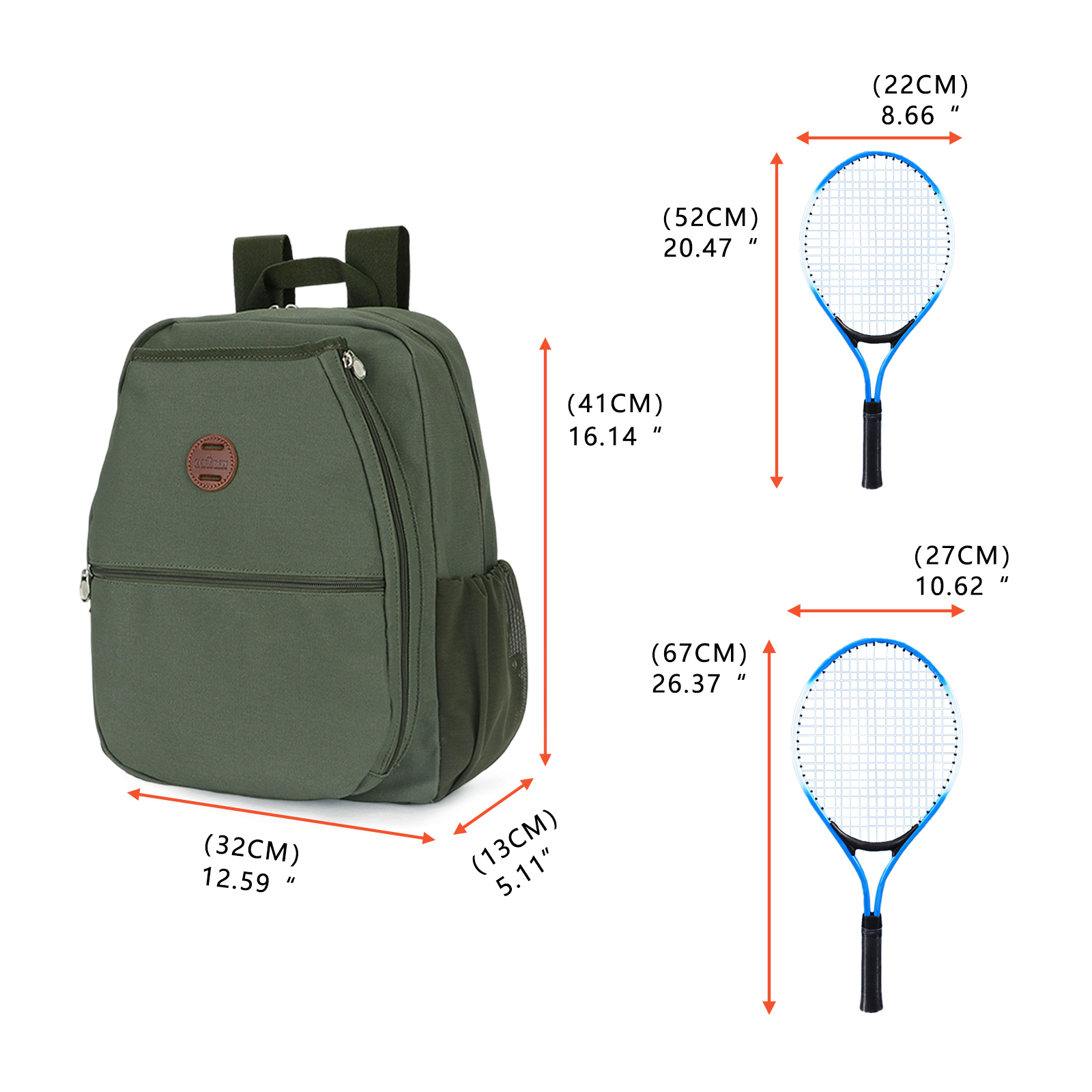TOURBON Tennis Backpack Clip-on Bike Pannier Rear Rack