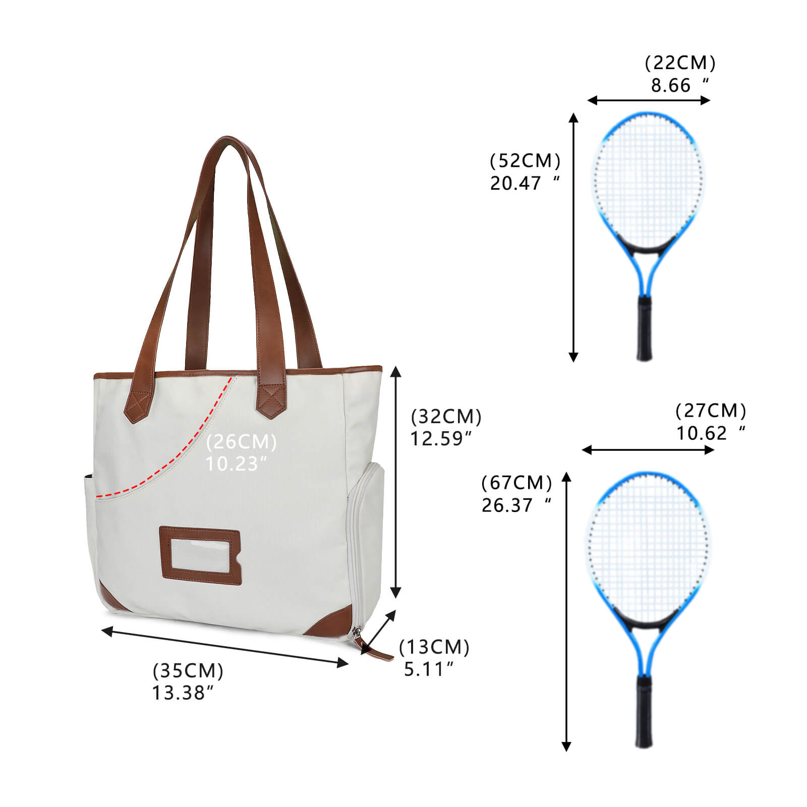 TOURBON Pickleball Tote Bag for Men Women with Shoe Compartment