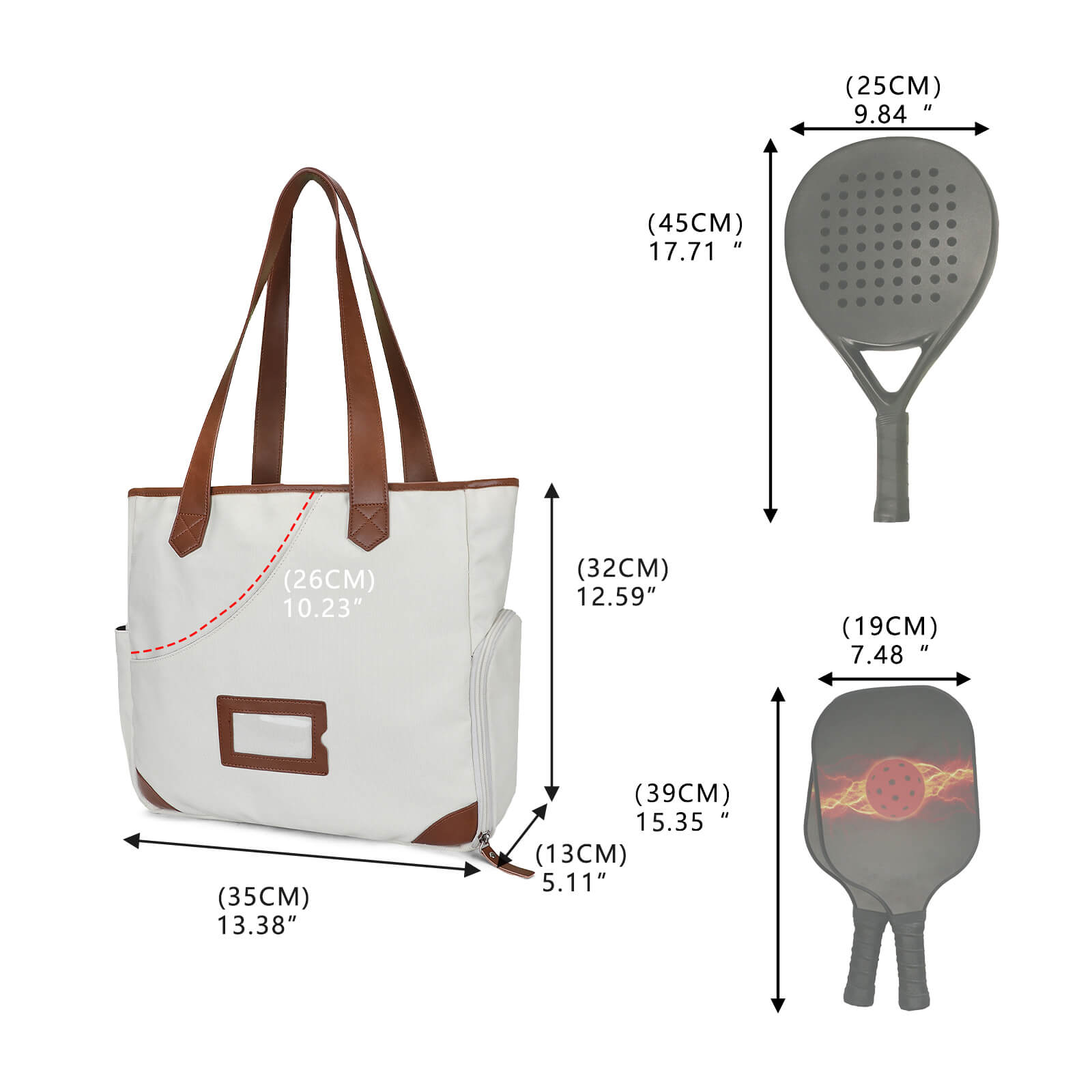 TOURBON Pickleball Tote Bag for Men Women with Shoe Compartment