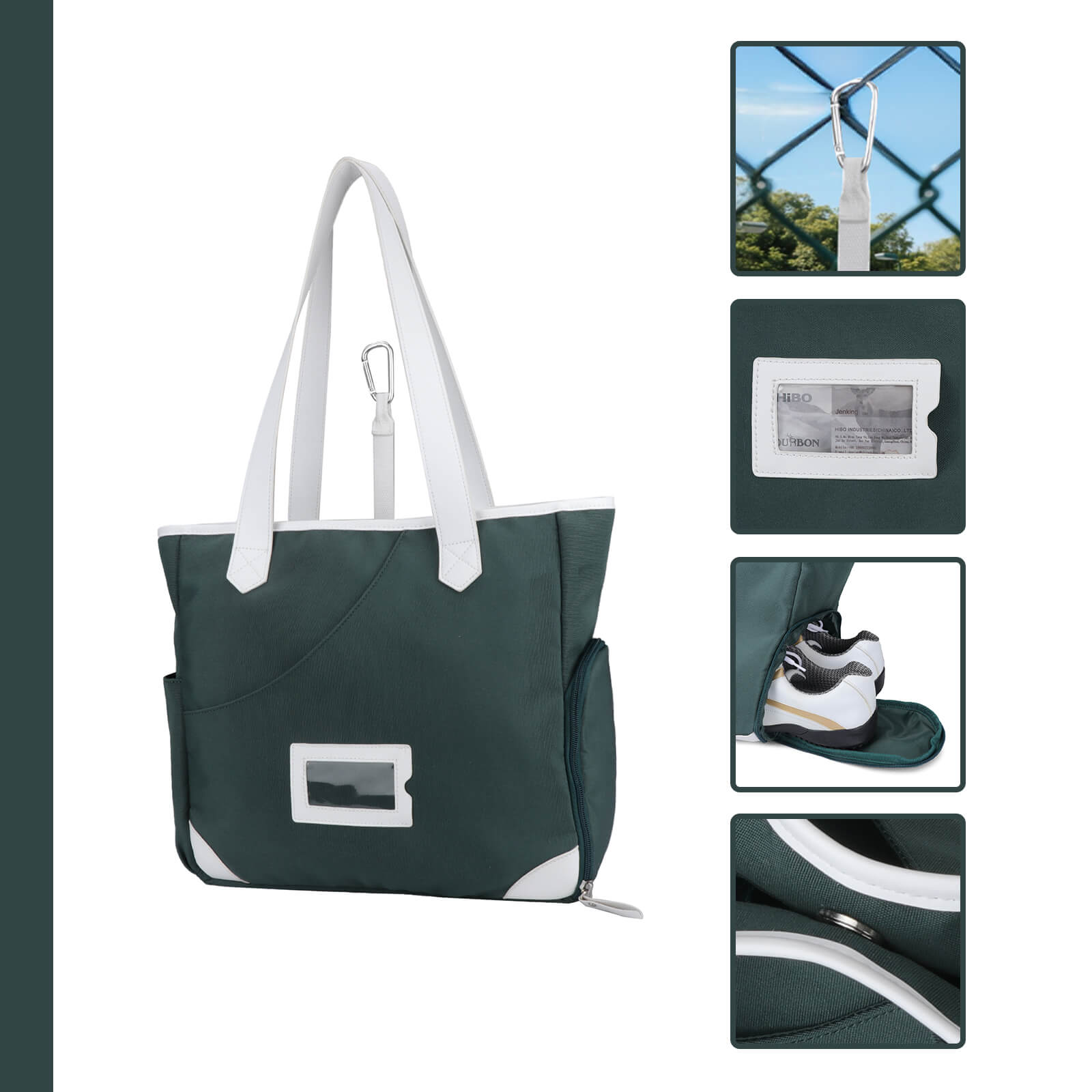 TOURBON Nylon  Pickleball Tote Bag for Men Women Lightweight