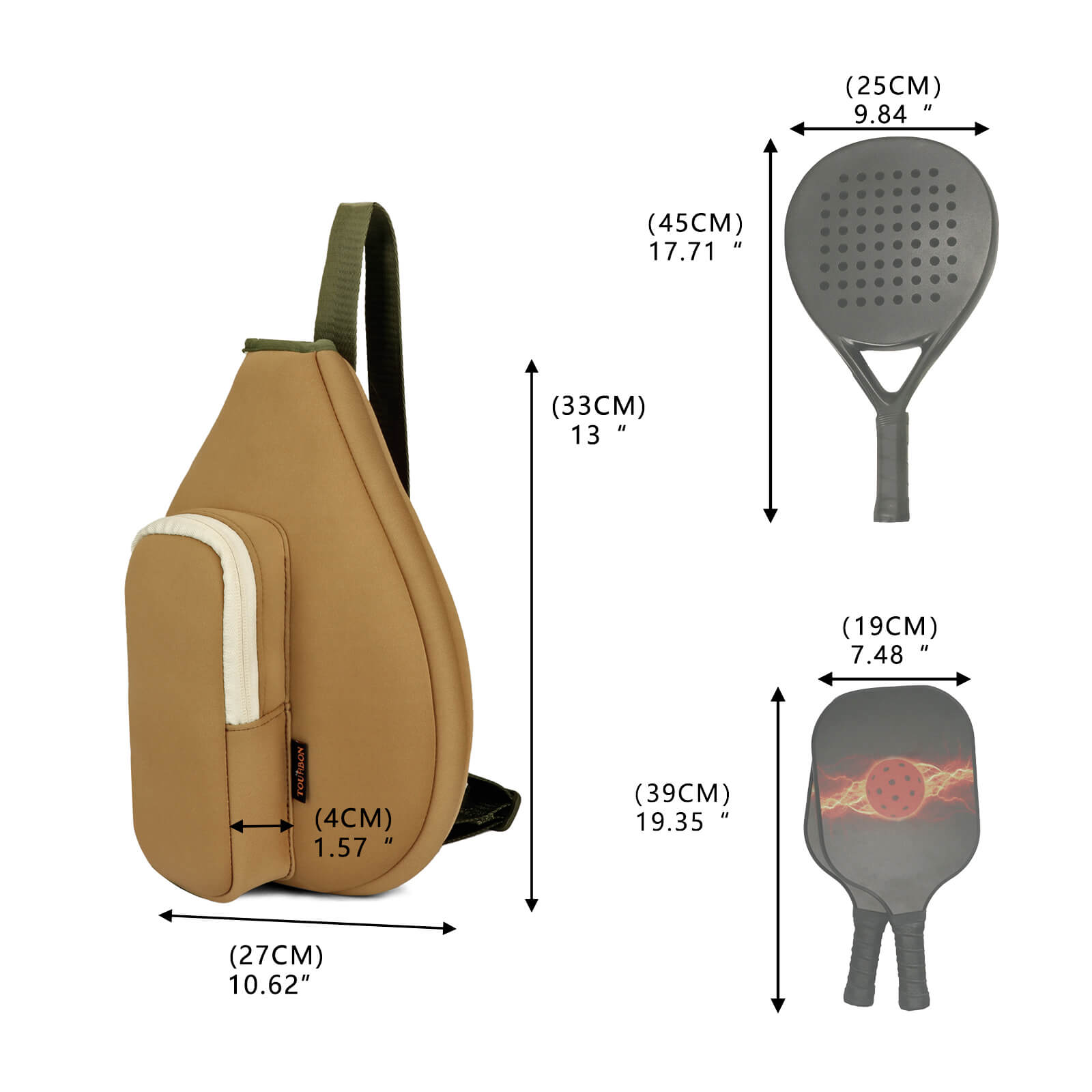 TOURBON Neoprene Pickleball Paddle Cover Lightweight