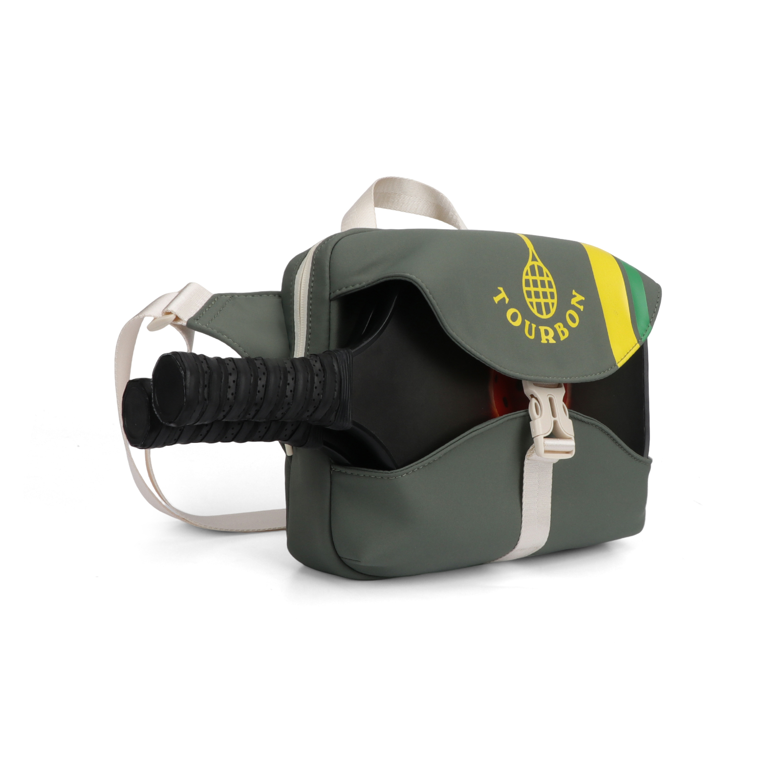 TOURBON Nylon Pickleball Bag Pickle Ball Paddle Sling Bag