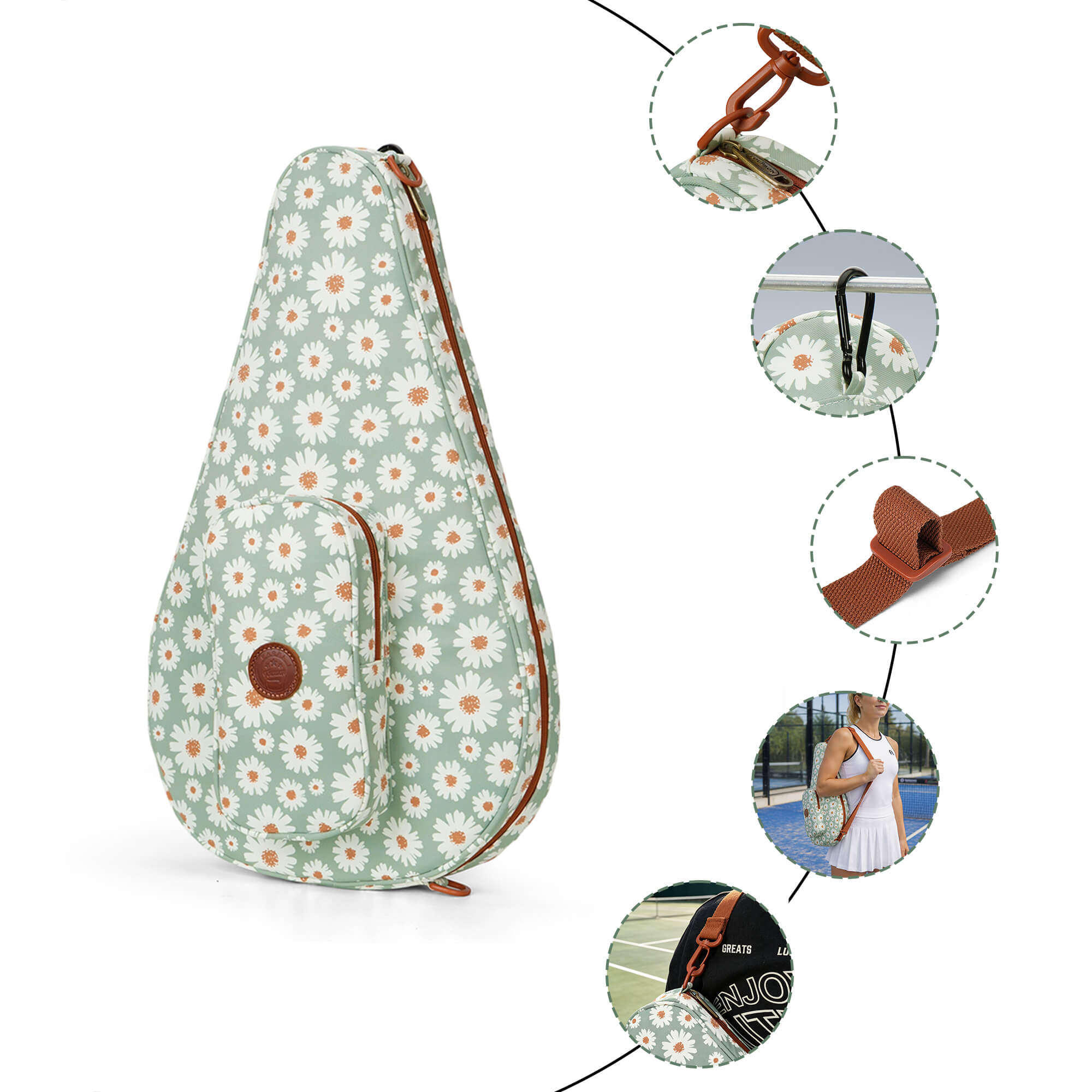 Tourbon Padel Racket Bag with Adjustable Strap