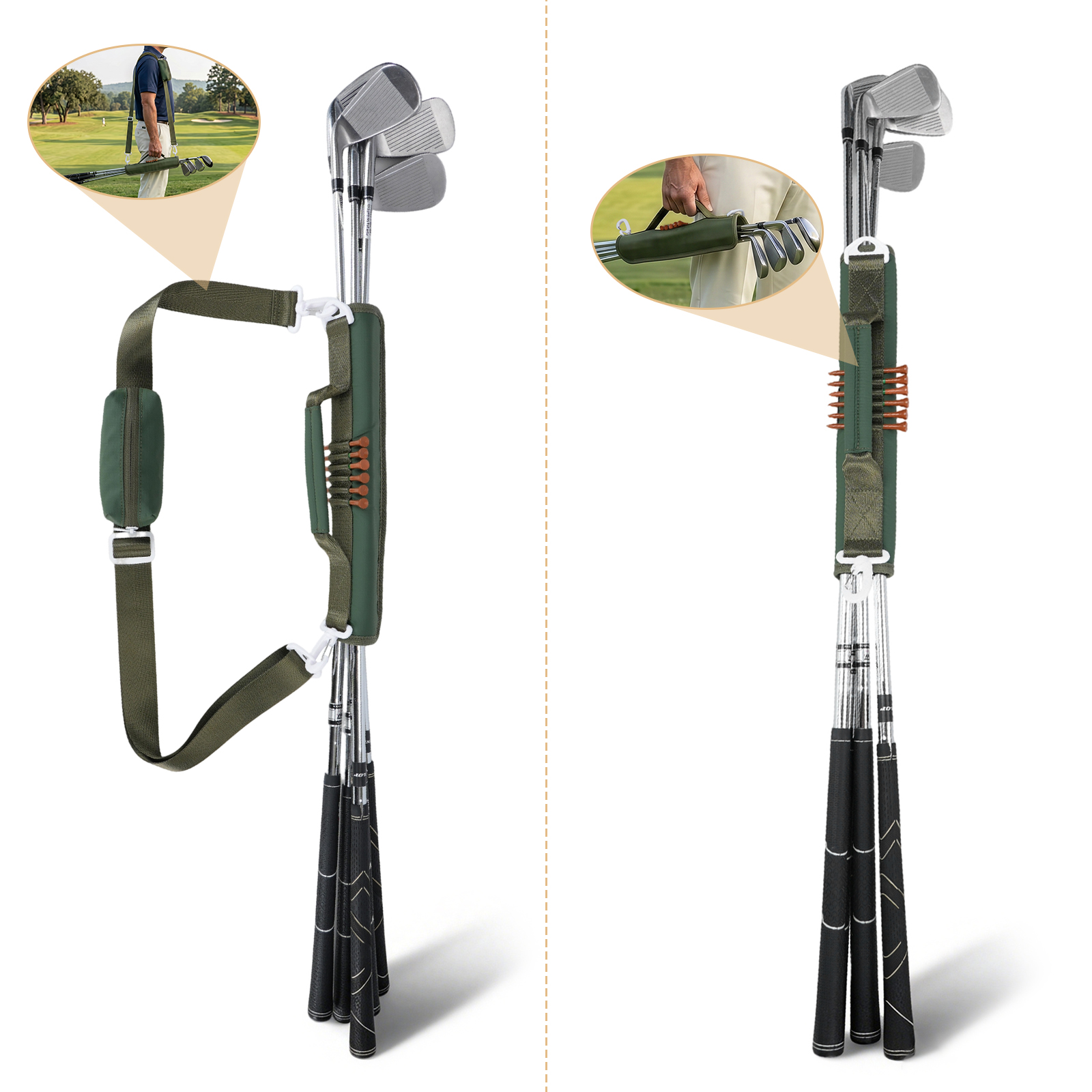 TOURBON Lightweight Golf Club Carrier Bag