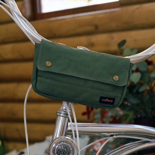 TOURBON Bike Bag Waxed Canvas Bicycle Handlebar Bag
