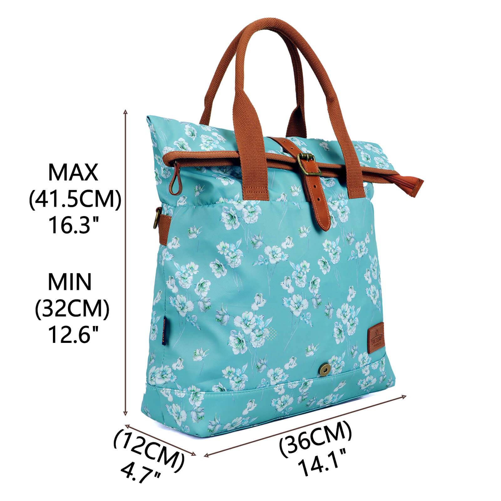 TOURBON Canvas and Leather Roll-top Clip-On Bicycle Panniers Women