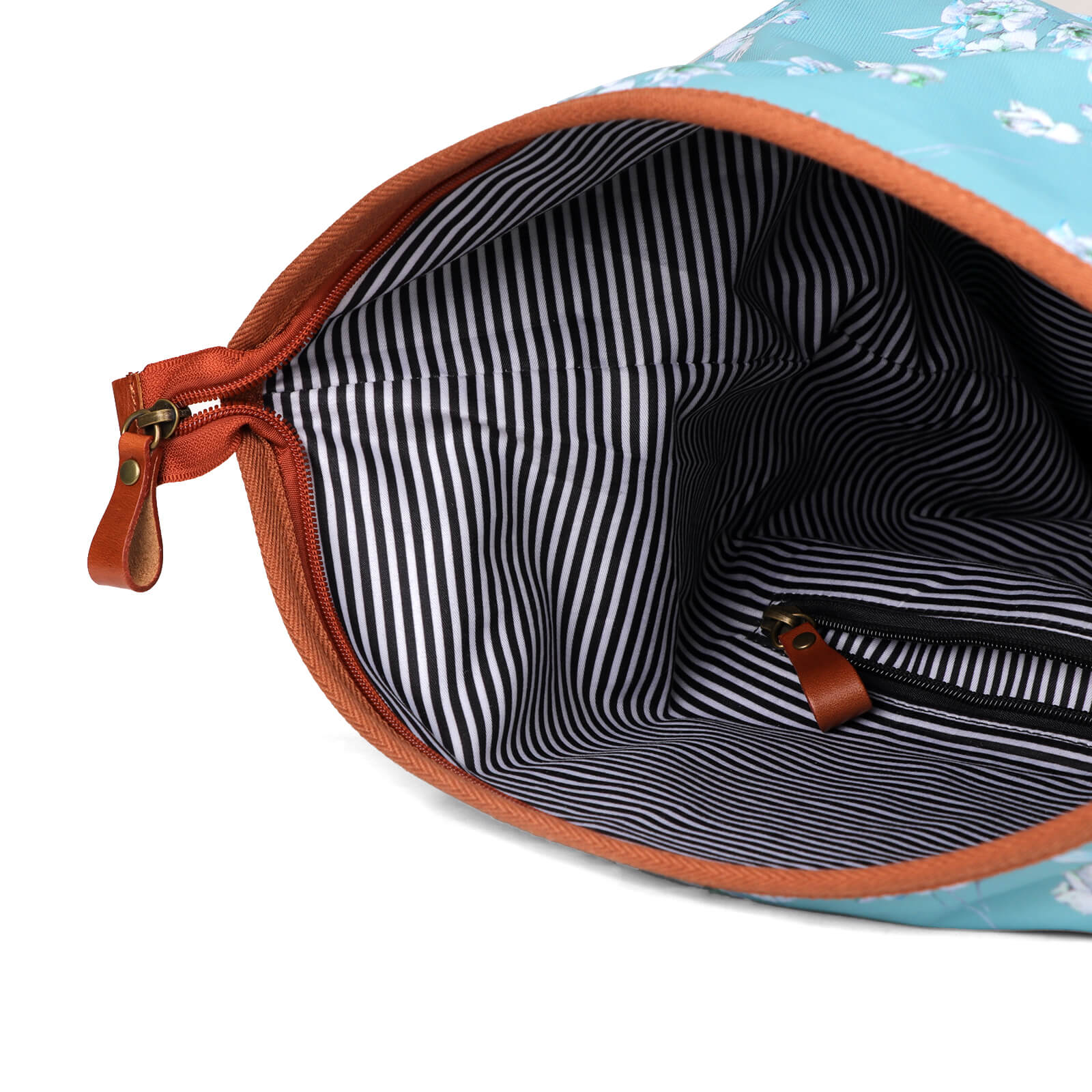 TOURBON Canvas and Leather Roll-top Clip-On Bicycle Panniers Women