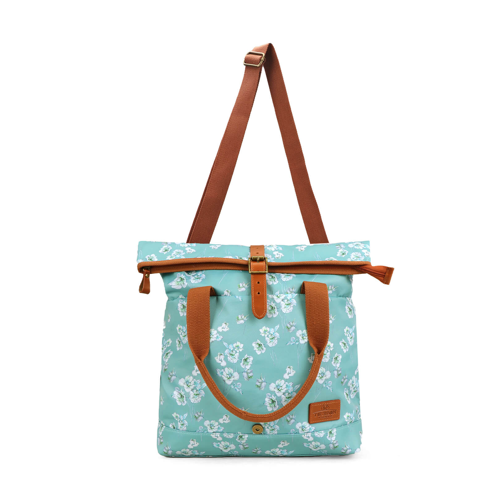 TOURBON Canvas and Leather Roll-top Clip-On Bicycle Panniers Women