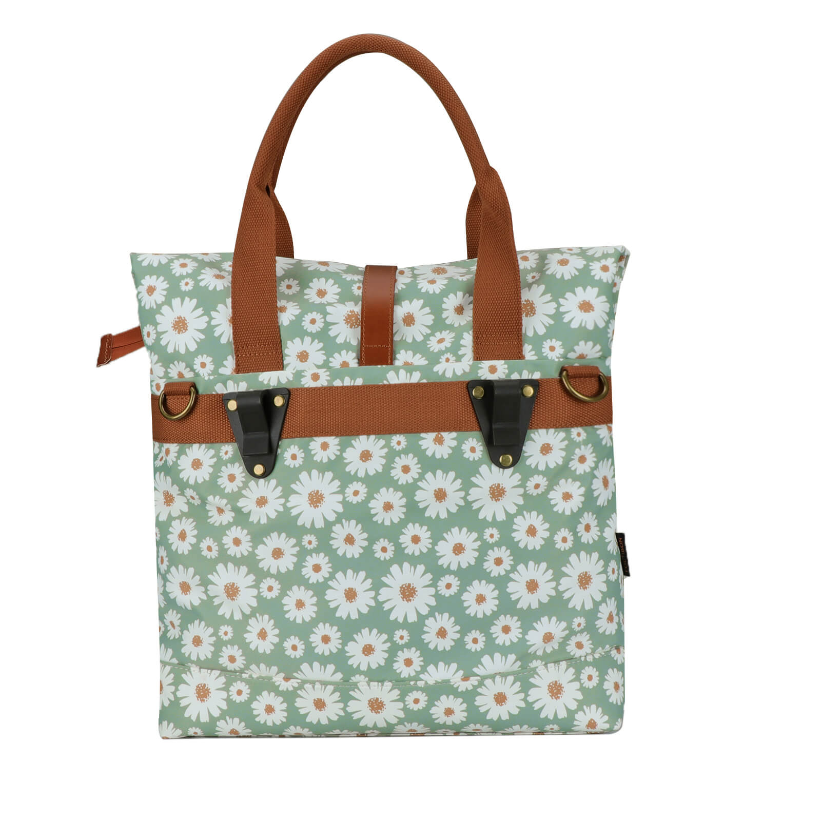 TOURBON Canvas and Leather Roll-top Clip-On Bicycle Panniers Women