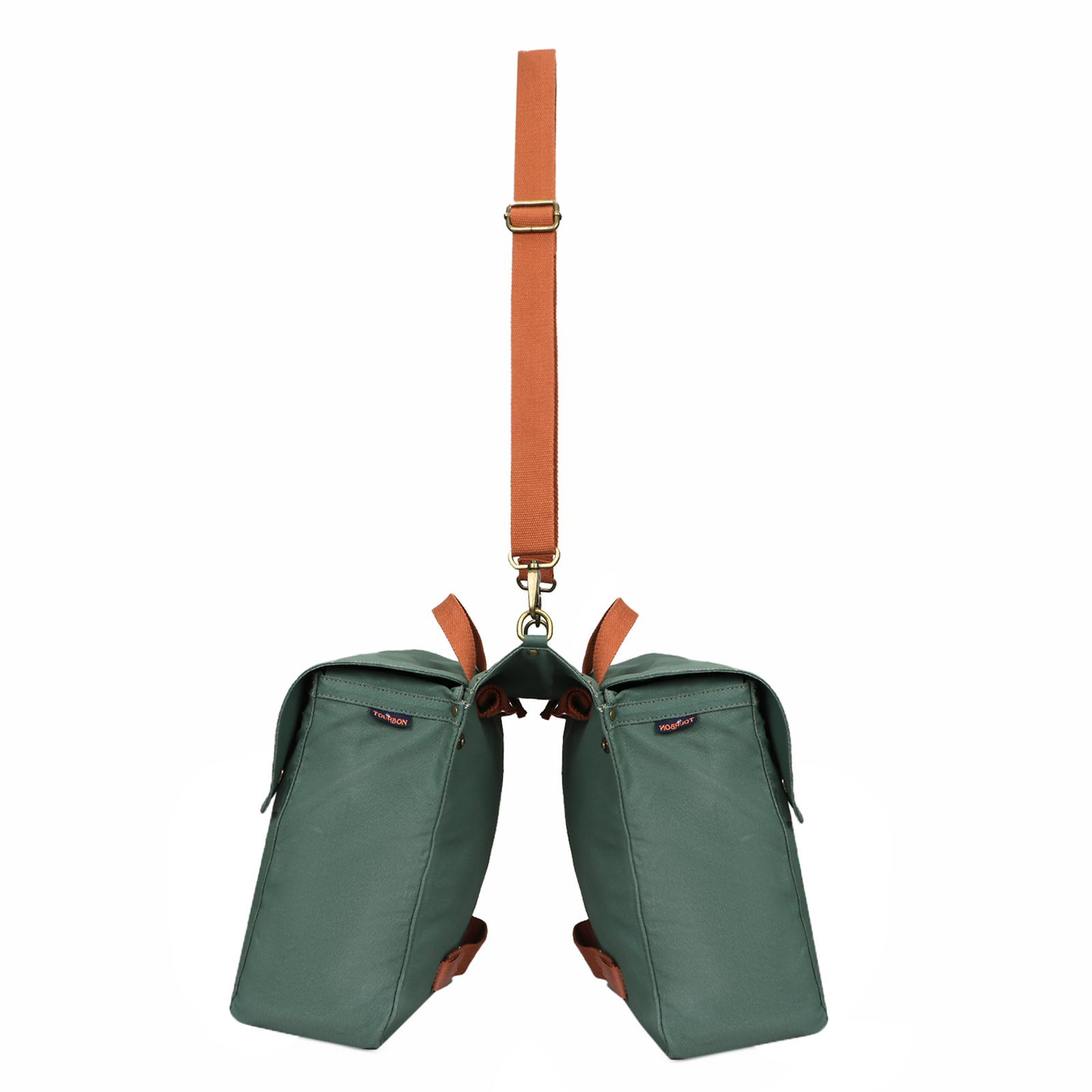 TOURBON Canvas Cycling Bicycle Bike Pannier Rear Seat Bag