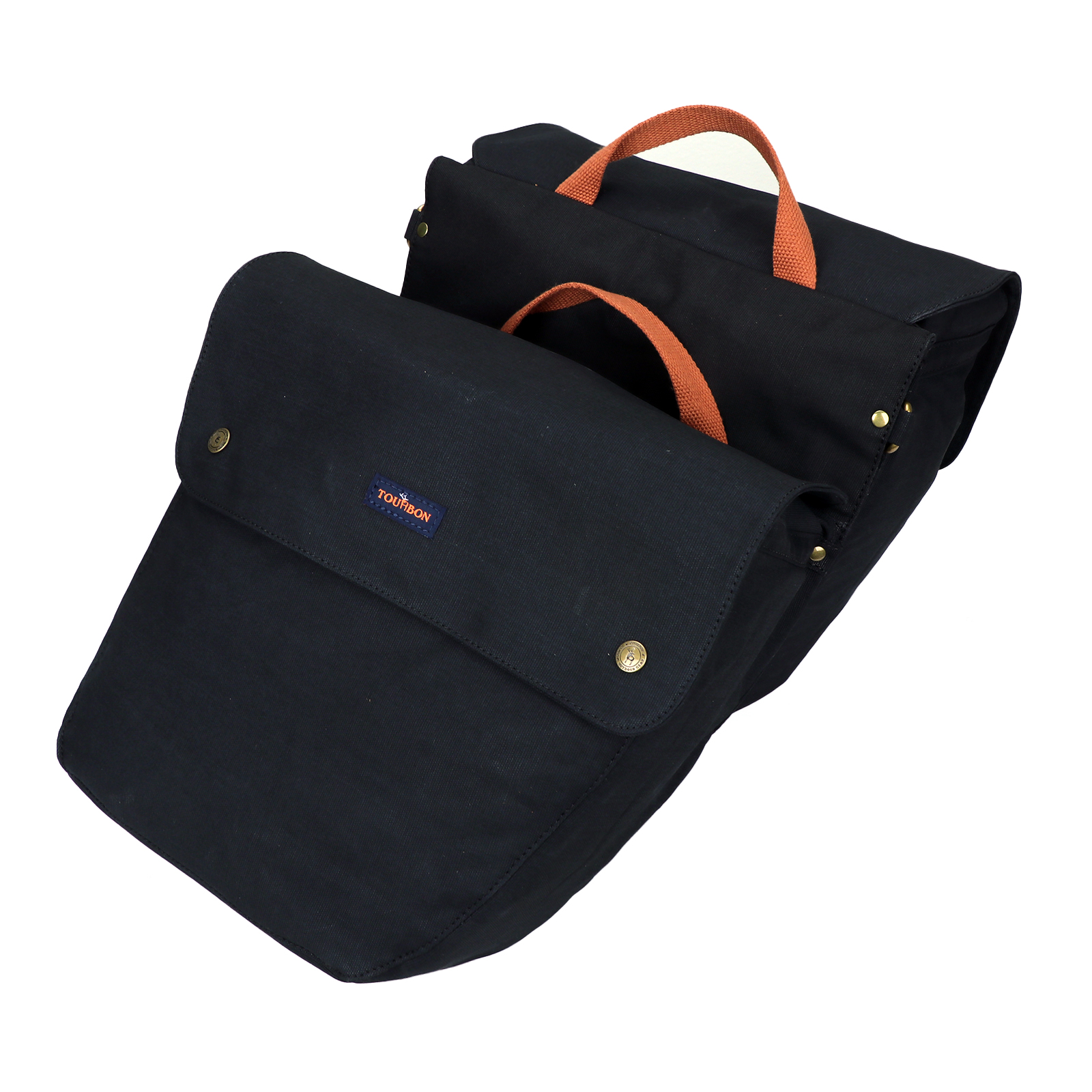 TOURBON Canvas Cycling Bicycle Bike Pannier Rear Seat Bag