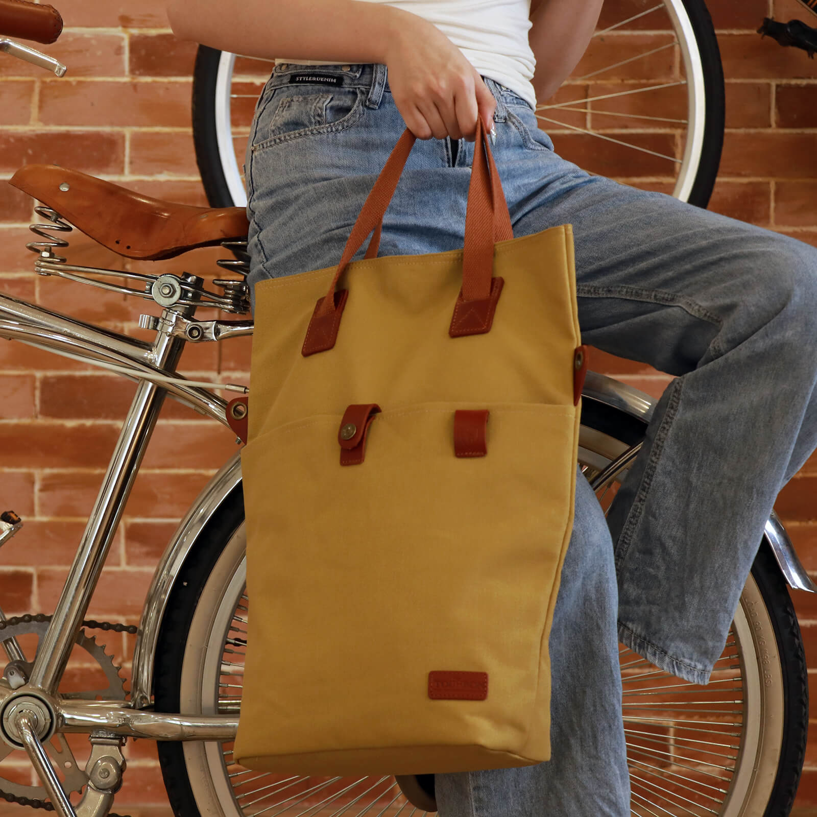 TOURBON Canvas Waterproof Bike Bicycle Rear Pannier Bag