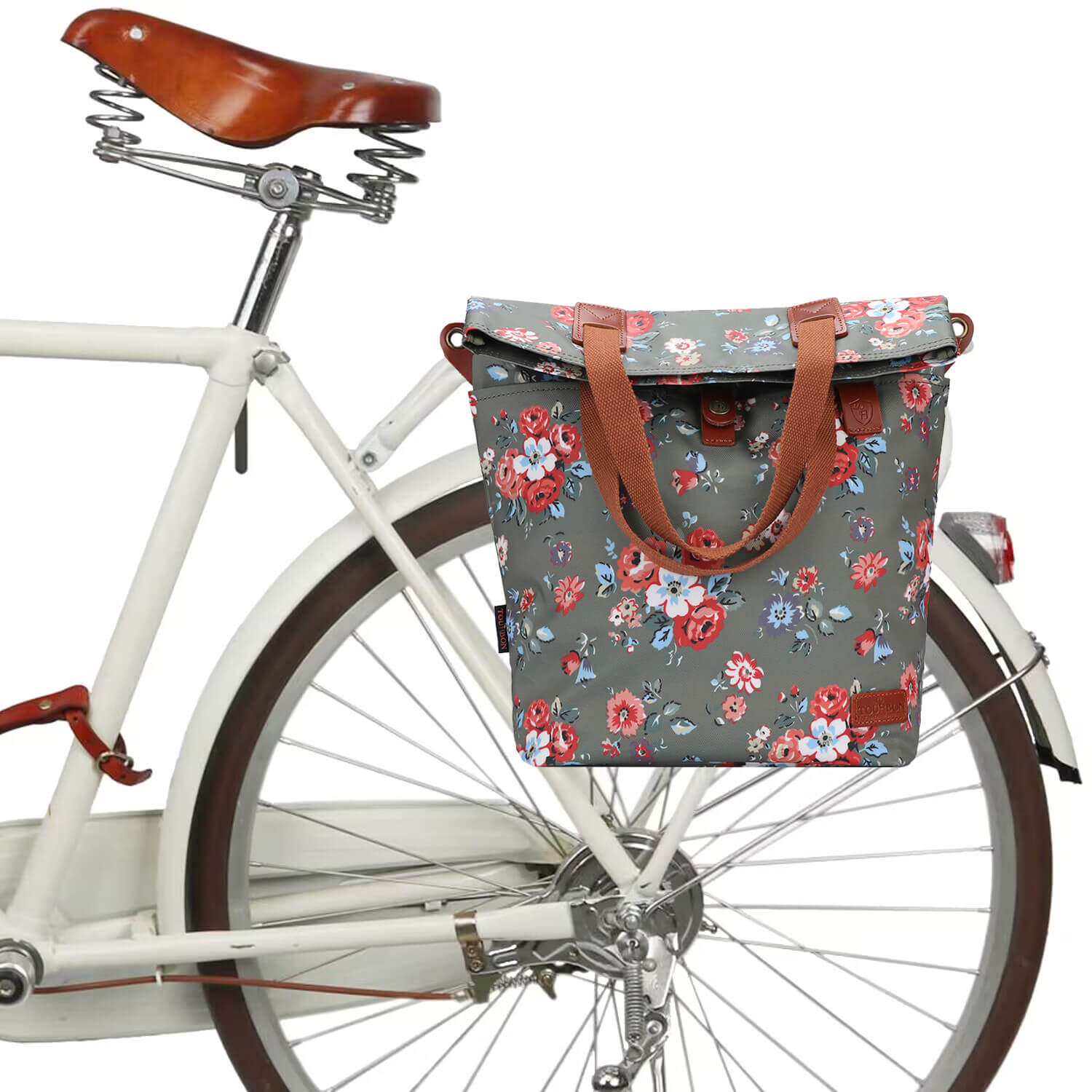 TOURBON Canvas Waterproof Bike Bicycle Rear Pannier Bag