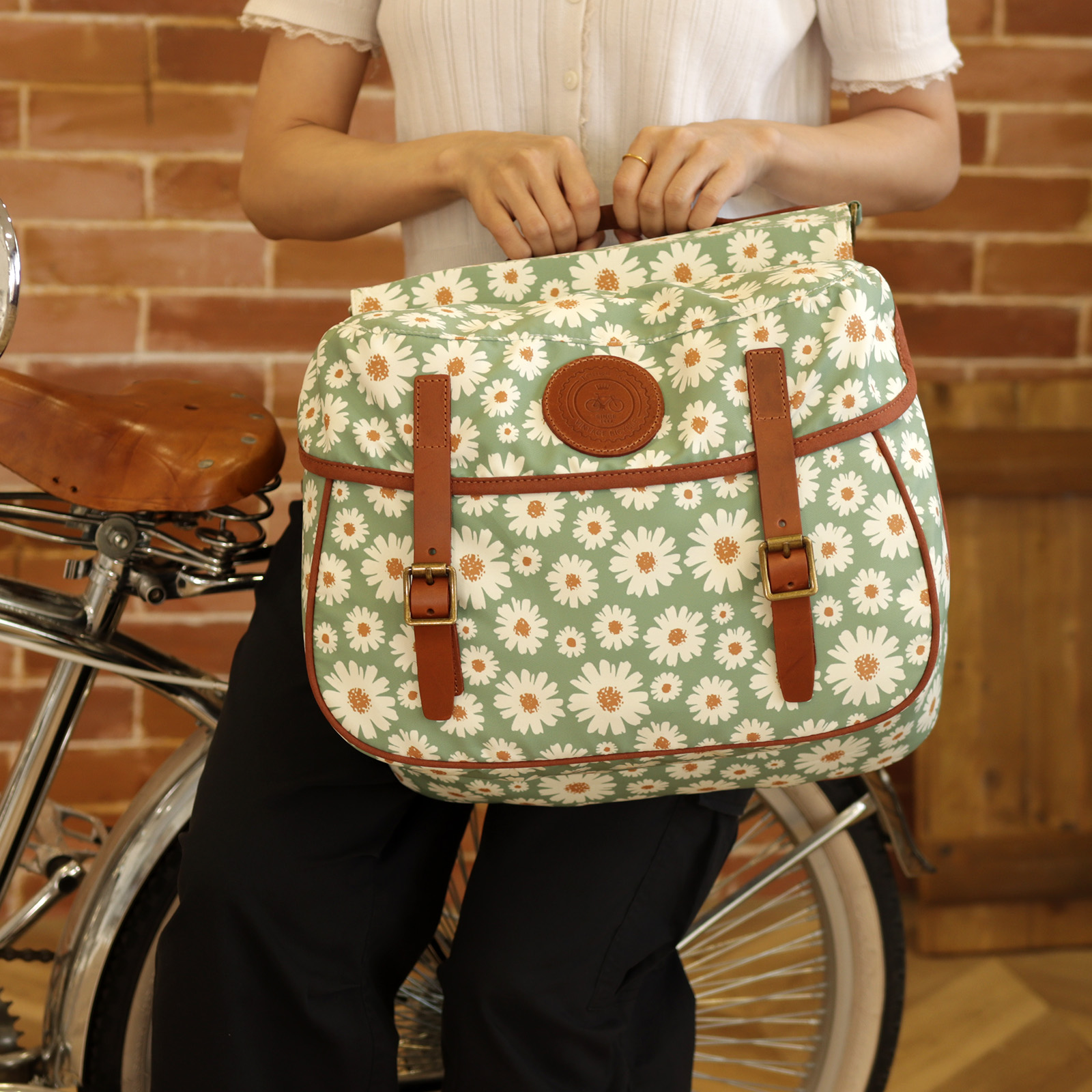 TOURBON Waterproof Canvas Bicycle Double Panniers Bag 