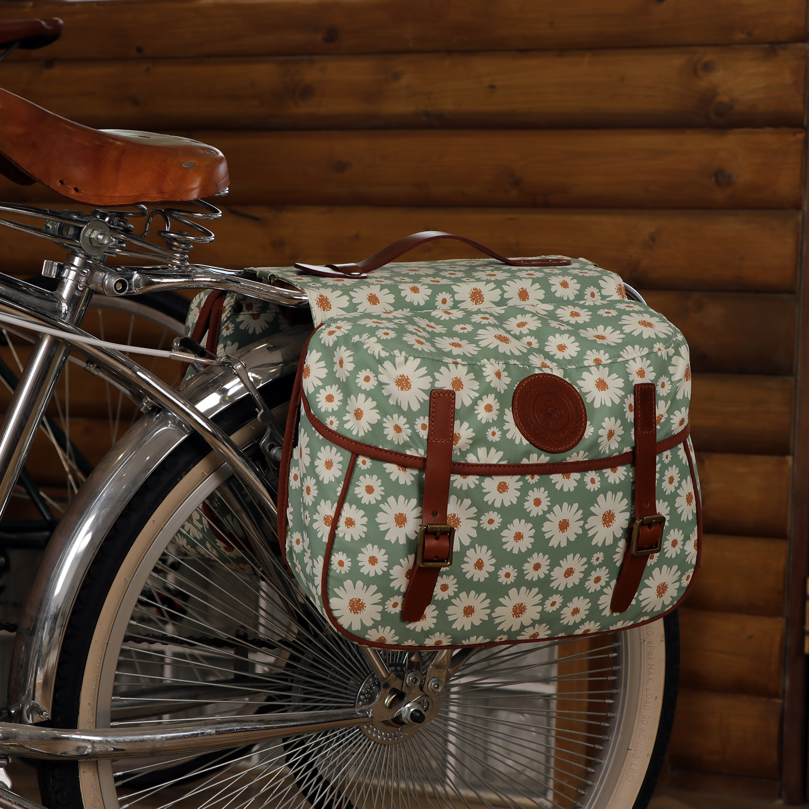 TOURBON Waterproof Canvas Bicycle Double Panniers Bag 