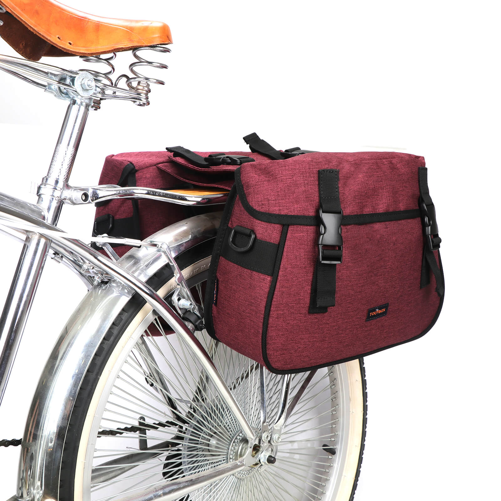 TOURBON Double Pannier Bike Rear Rack Trunk Bag 
