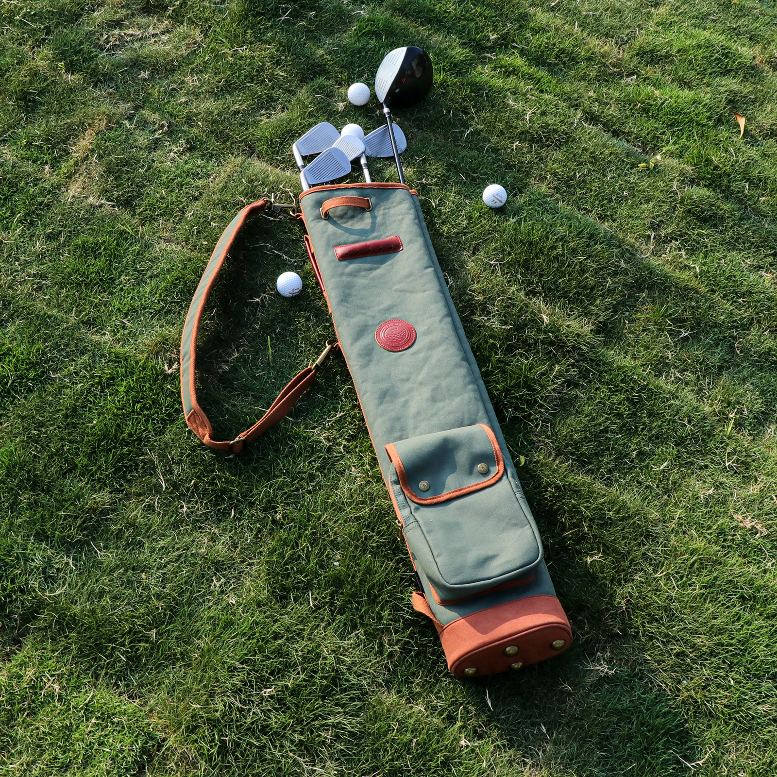 TOURBON Canvas Lightweight Sunday Golf Bag