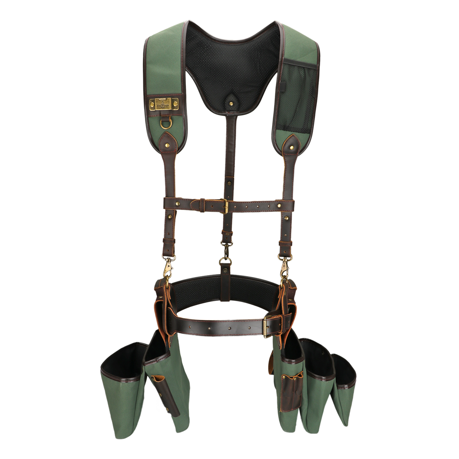 Tourbon Tool Belt Suspenders Heavy Duty 3 Points Padded Construction Work Pouch