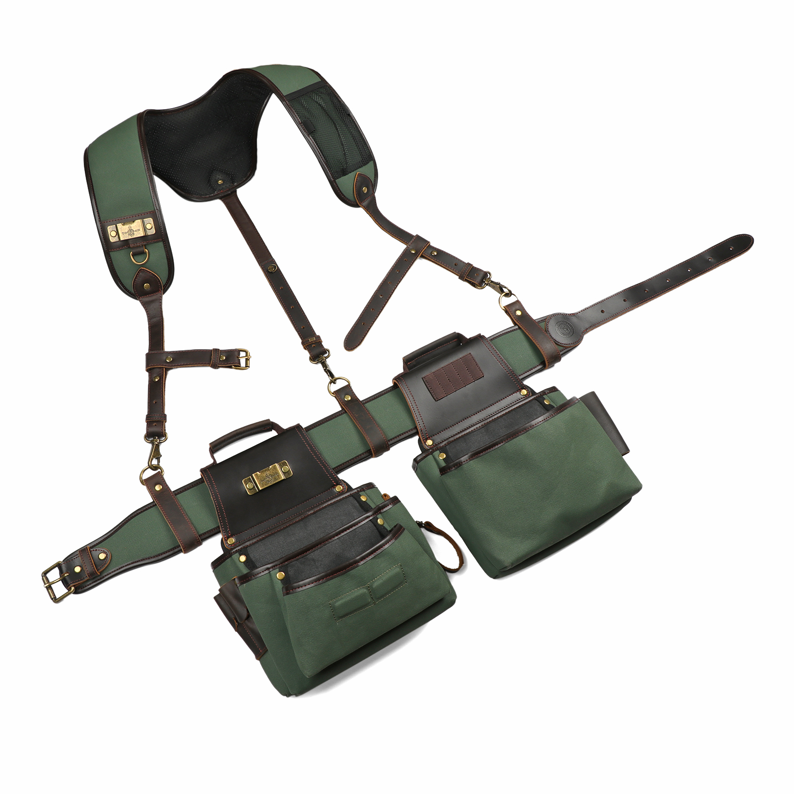 Tourbon Tool Belt Suspenders Heavy Duty 3 Points Padded Construction Work Pouch