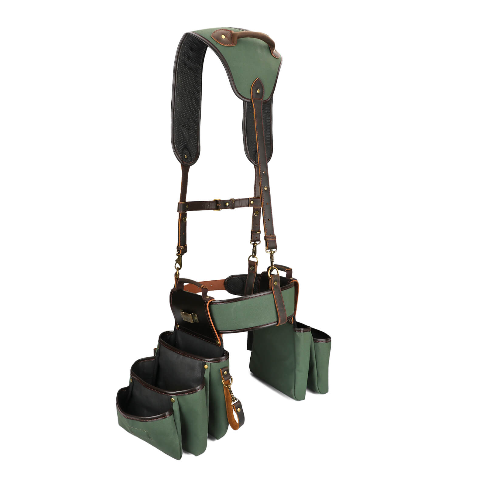 Tourbon Tool Belt Suspenders Heavy Duty 3 Points Padded Construction Work Pouch