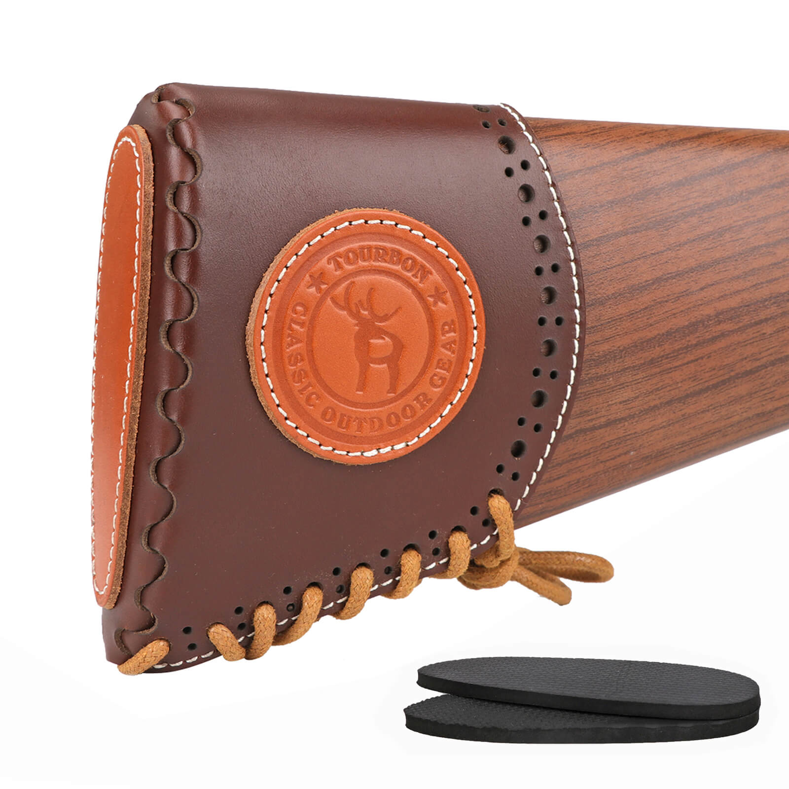 Tourbon Hunting Leather Recoil Pad for Stock Extension Adjustable