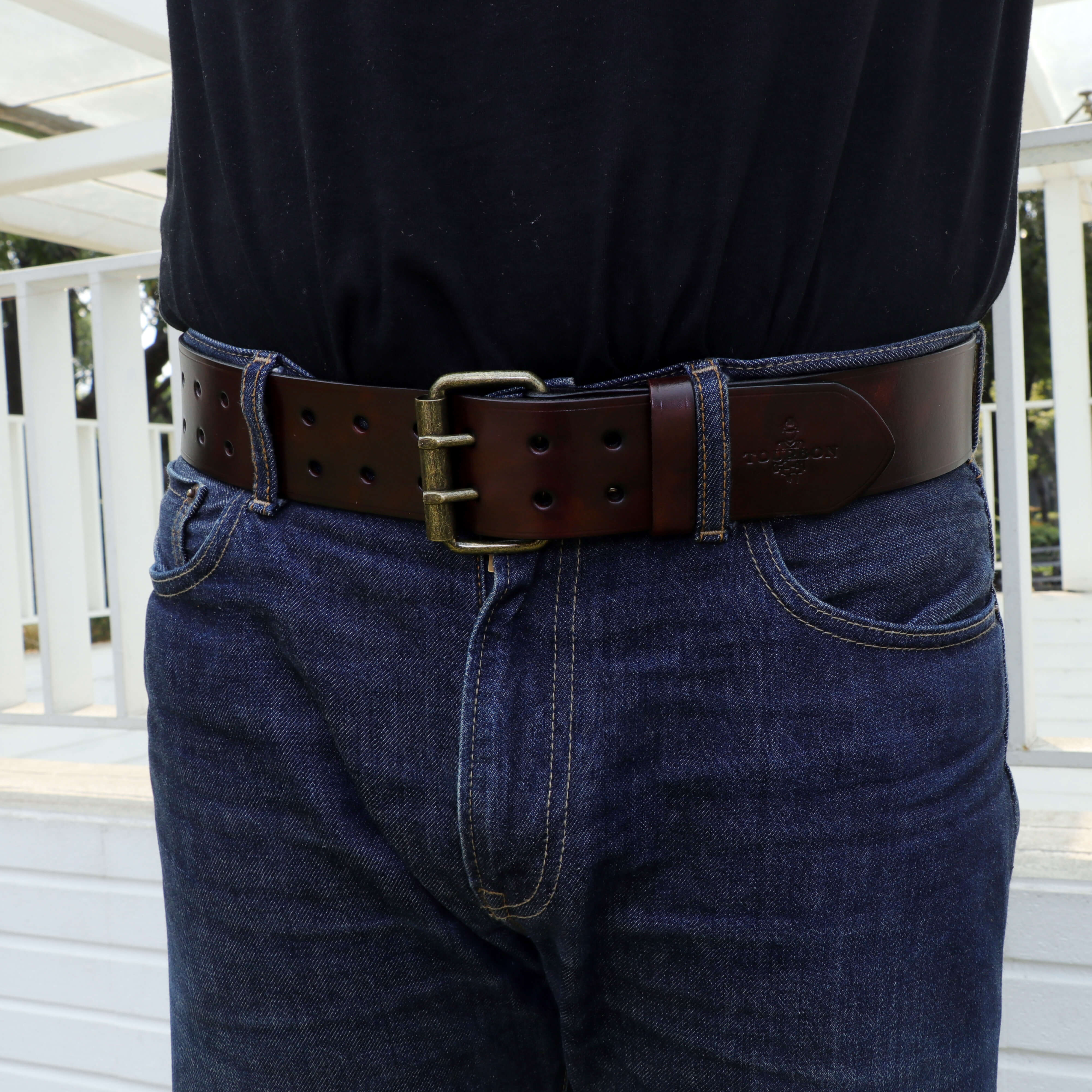 TOURBON Tool Belt 40-inch Leather Work Waist Belt
