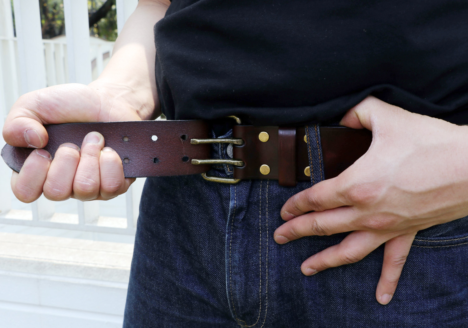 leather work belt