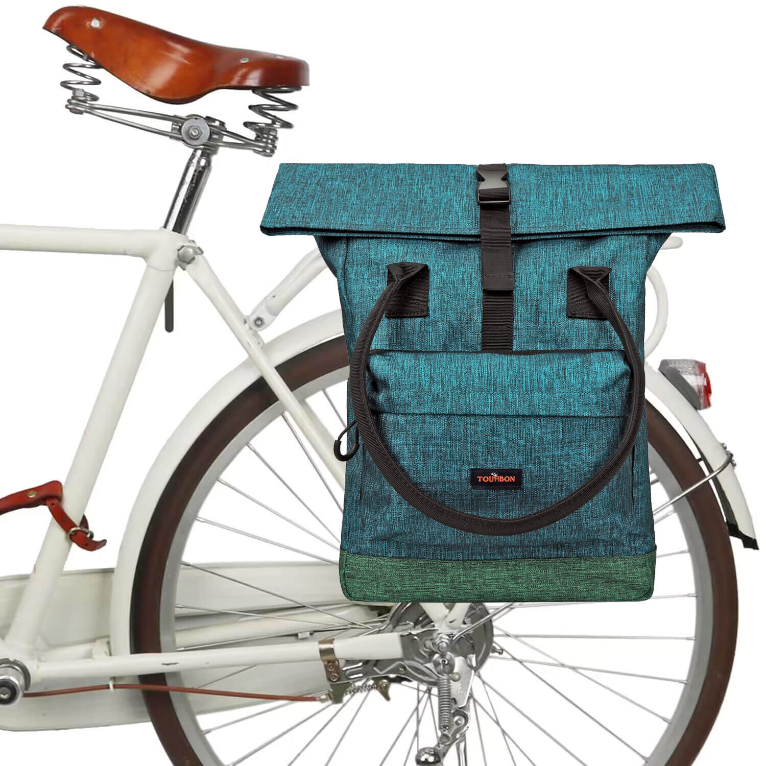 TOURBON Roll-top Clip-On Market Shopper Bike Panniers Backpack