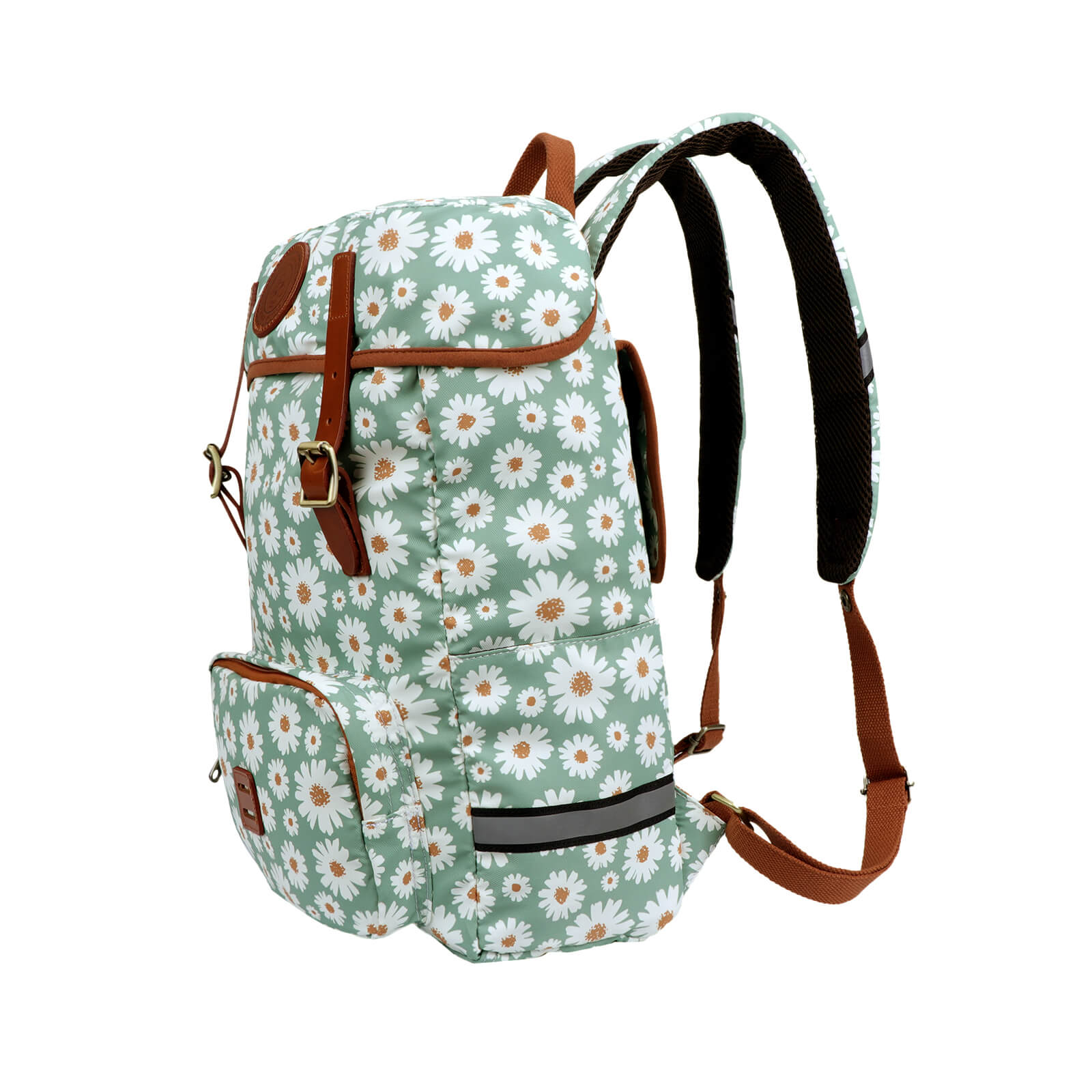 TOURBON Canvas Leather Backpack Pannier for Bicycle Rear Rack, 15 inches Laptop Bag