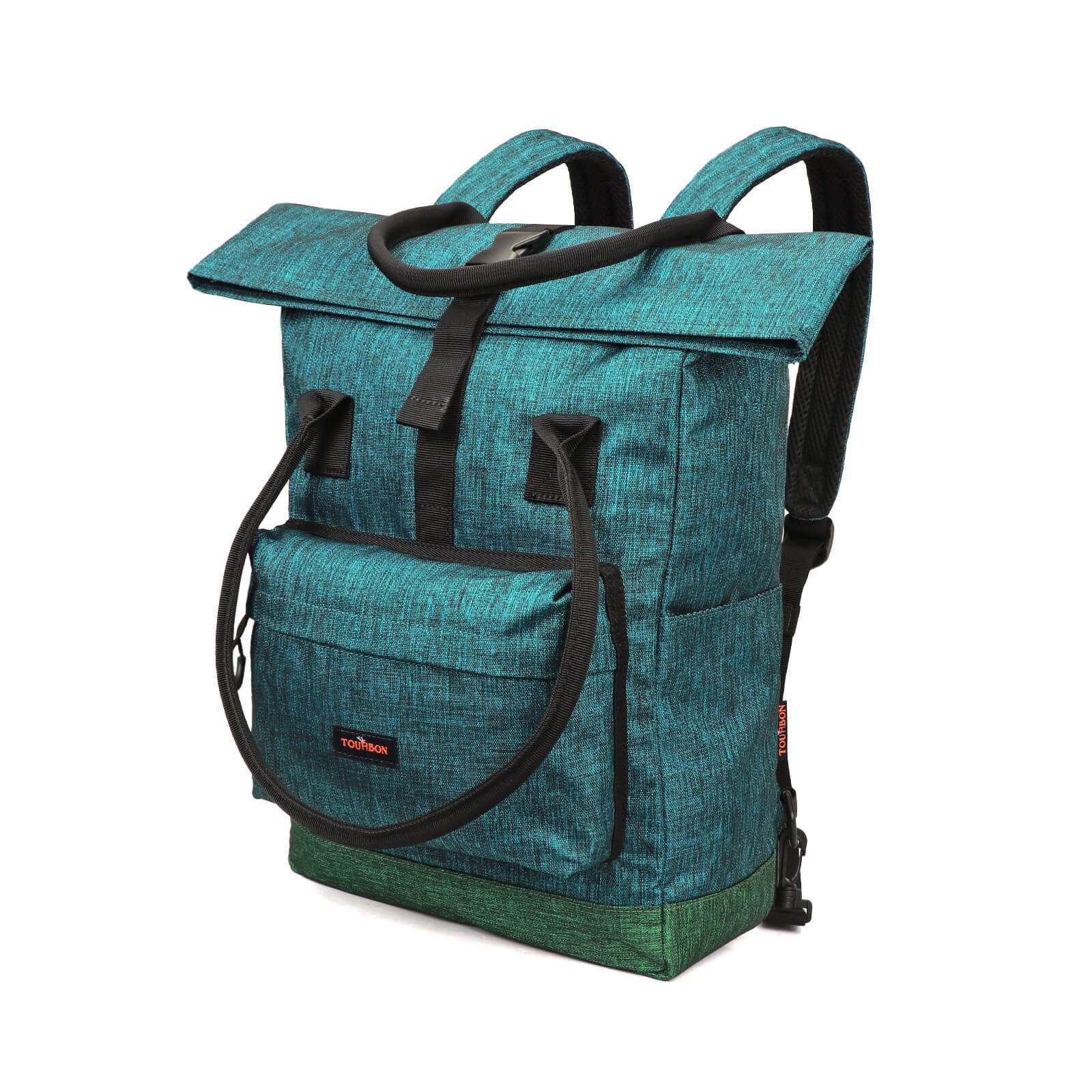 TOURBON Nylon Roll-Top Clip-On Market Shopper Sacoche Vélo Sac À Dos Épaule Tote Bag