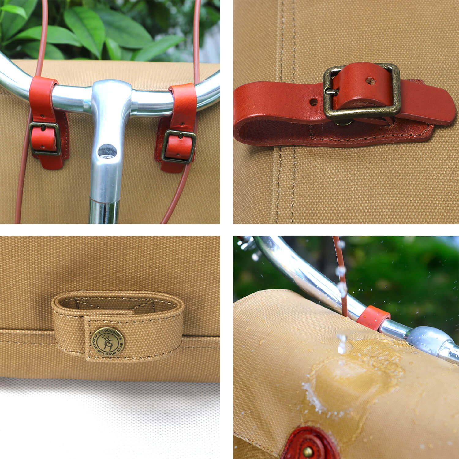 TOURBON Bike Handlebar Bag Bicycle Saddlebags Shoulder Messenger Bags