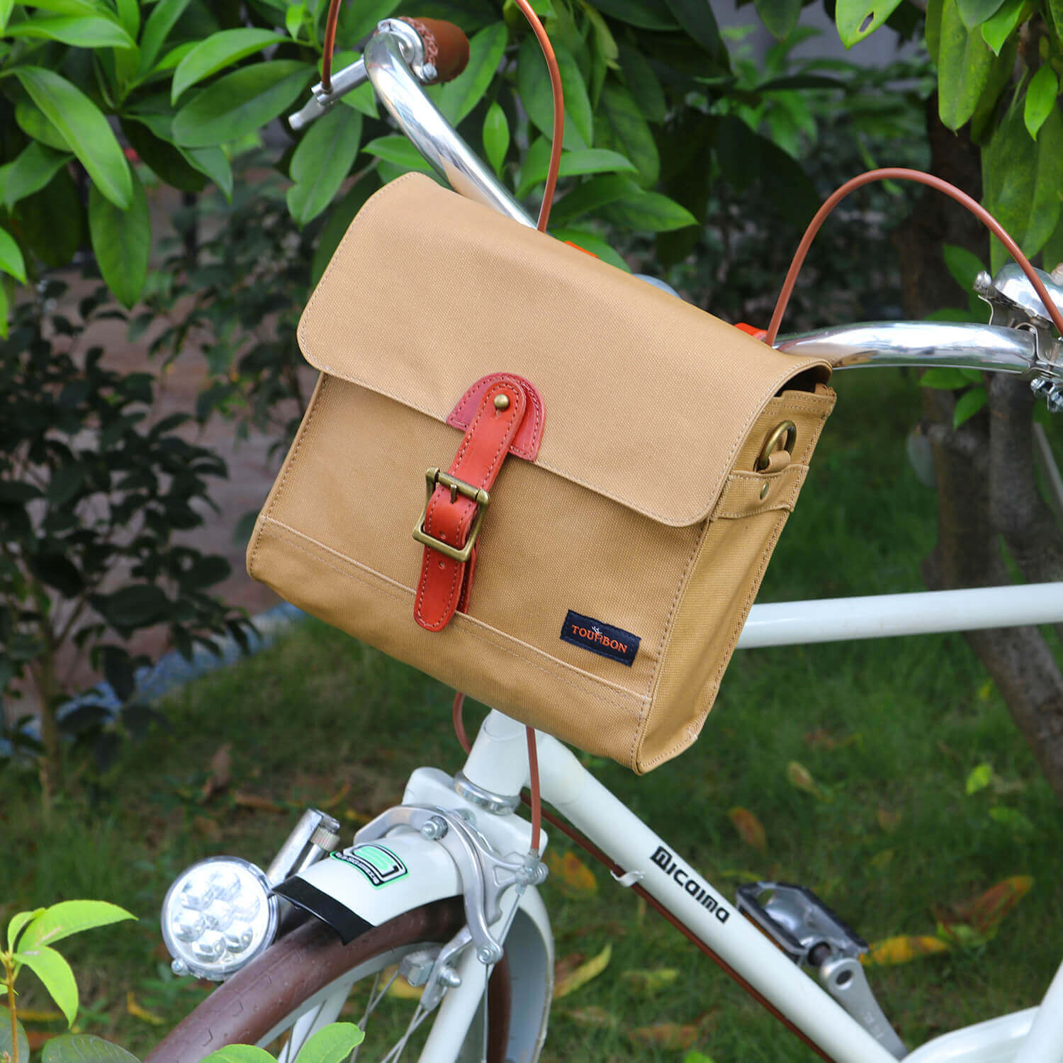 TOURBON Bike Handlebar Bag Bicycle Saddlebags Shoulder Messenger Bags