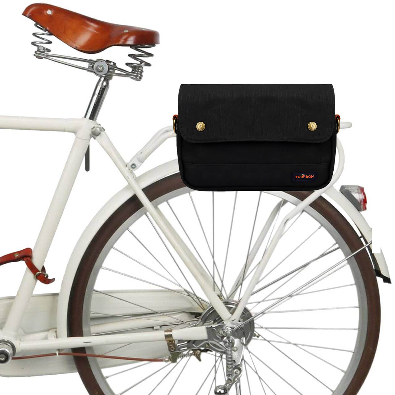 TOURBON Bike Bag Waxed Canvas Bicycle Handlebar Bag