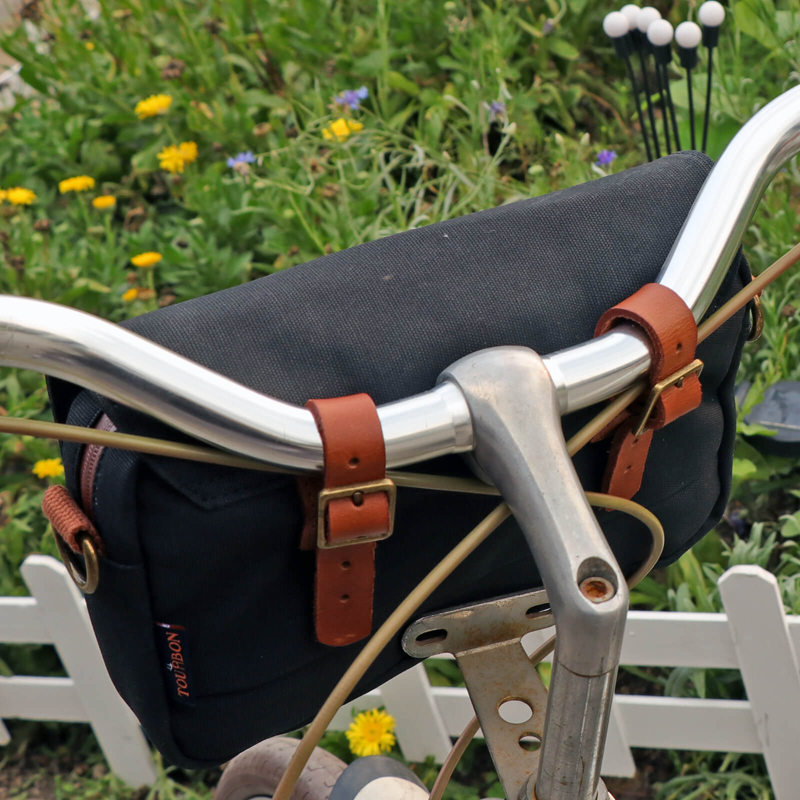 TOURBON Bike Bag Waxed Canvas Bicycle Handlebar Bag