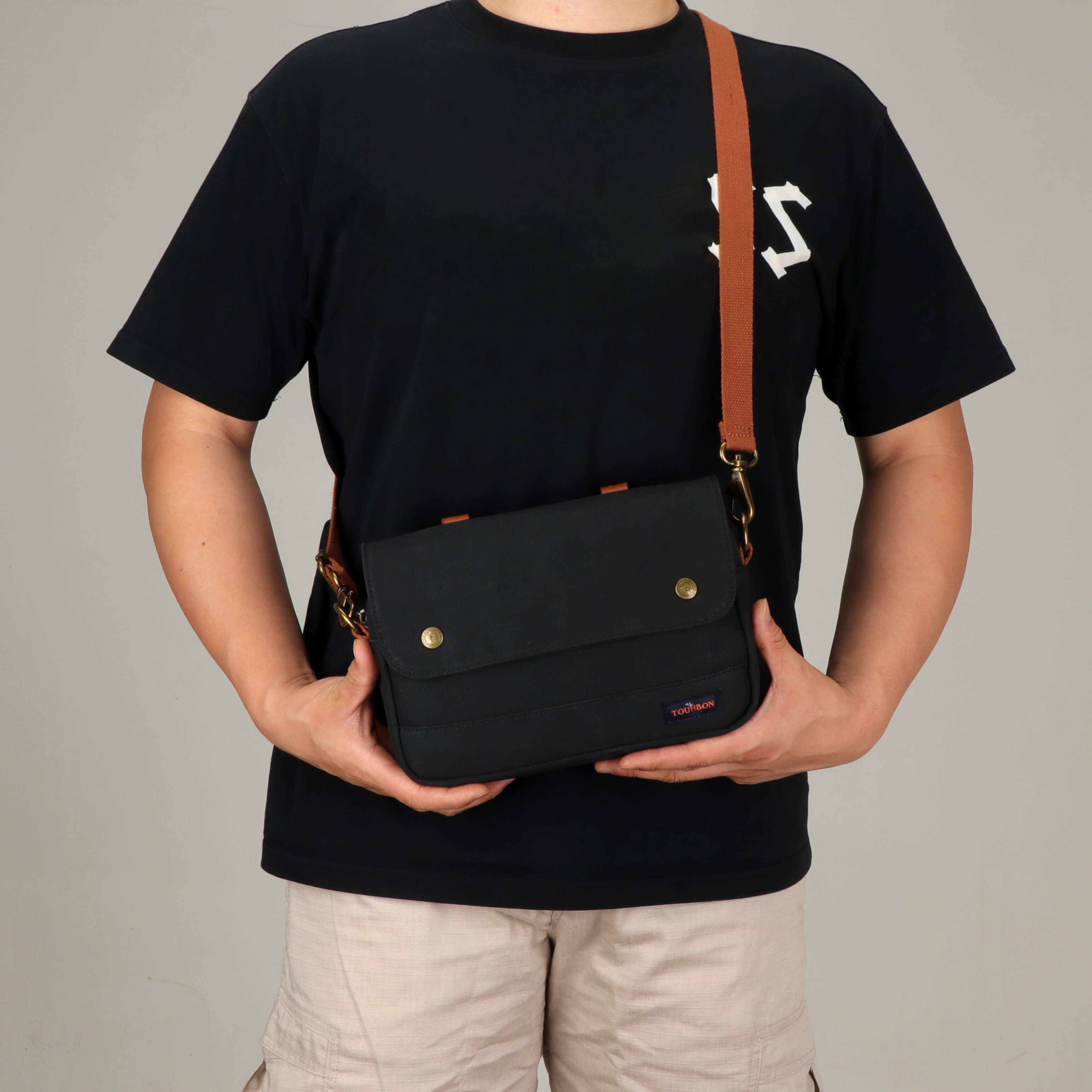 TOURBON Bike Bag Waxed Canvas Bicycle Handlebar Bag