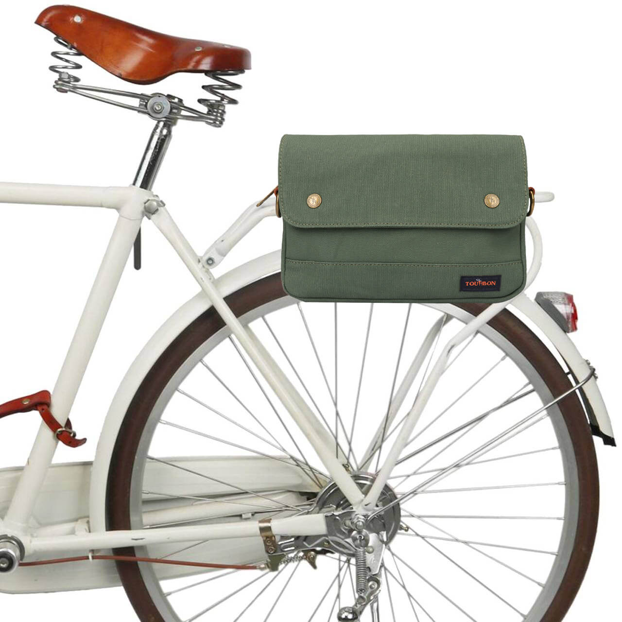 TOURBON Bike Bag Waxed Canvas Bicycle Handlebar Bag