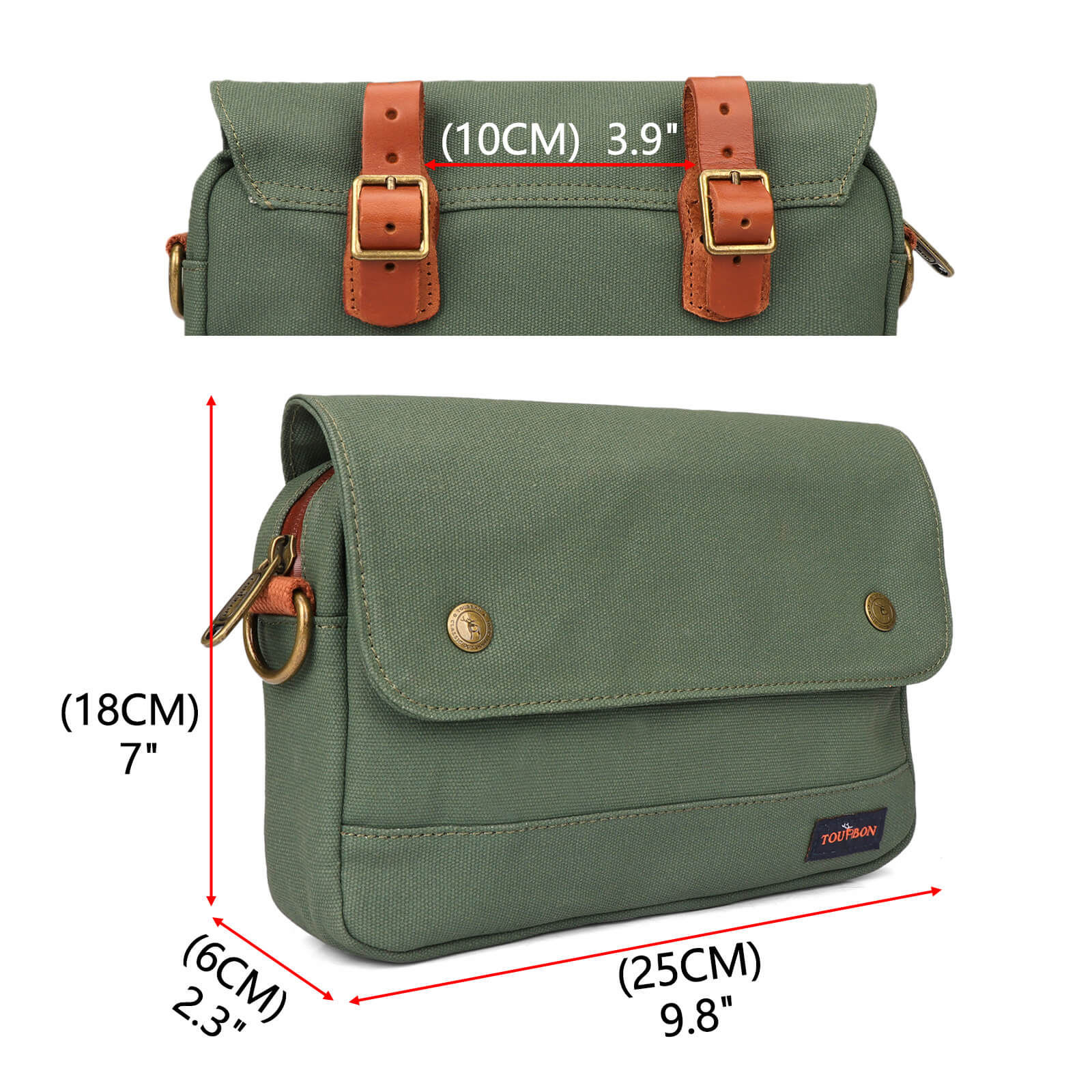 TOURBON Bike Bag Waxed Canvas Bicycle Handlebar Bag