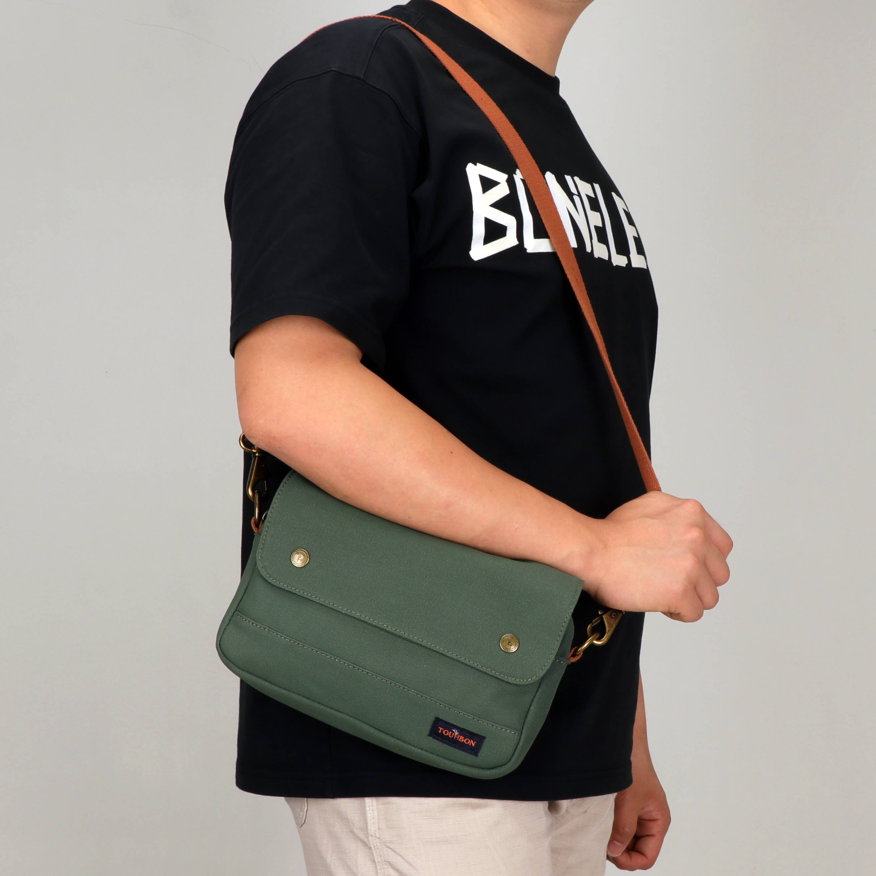 TOURBON Bike Bag Waxed Canvas Bicycle Handlebar Bag