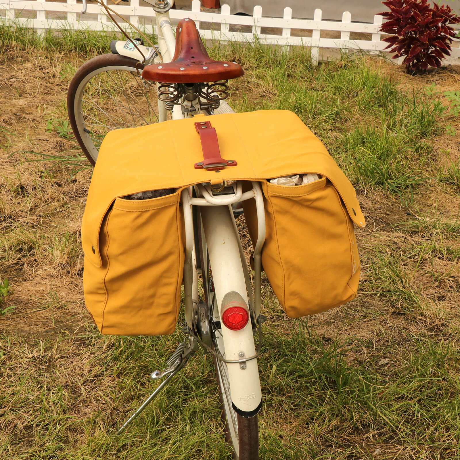 TOURBON Canvas Cycling Bicycle Bike Pannier Rear Seat Bag