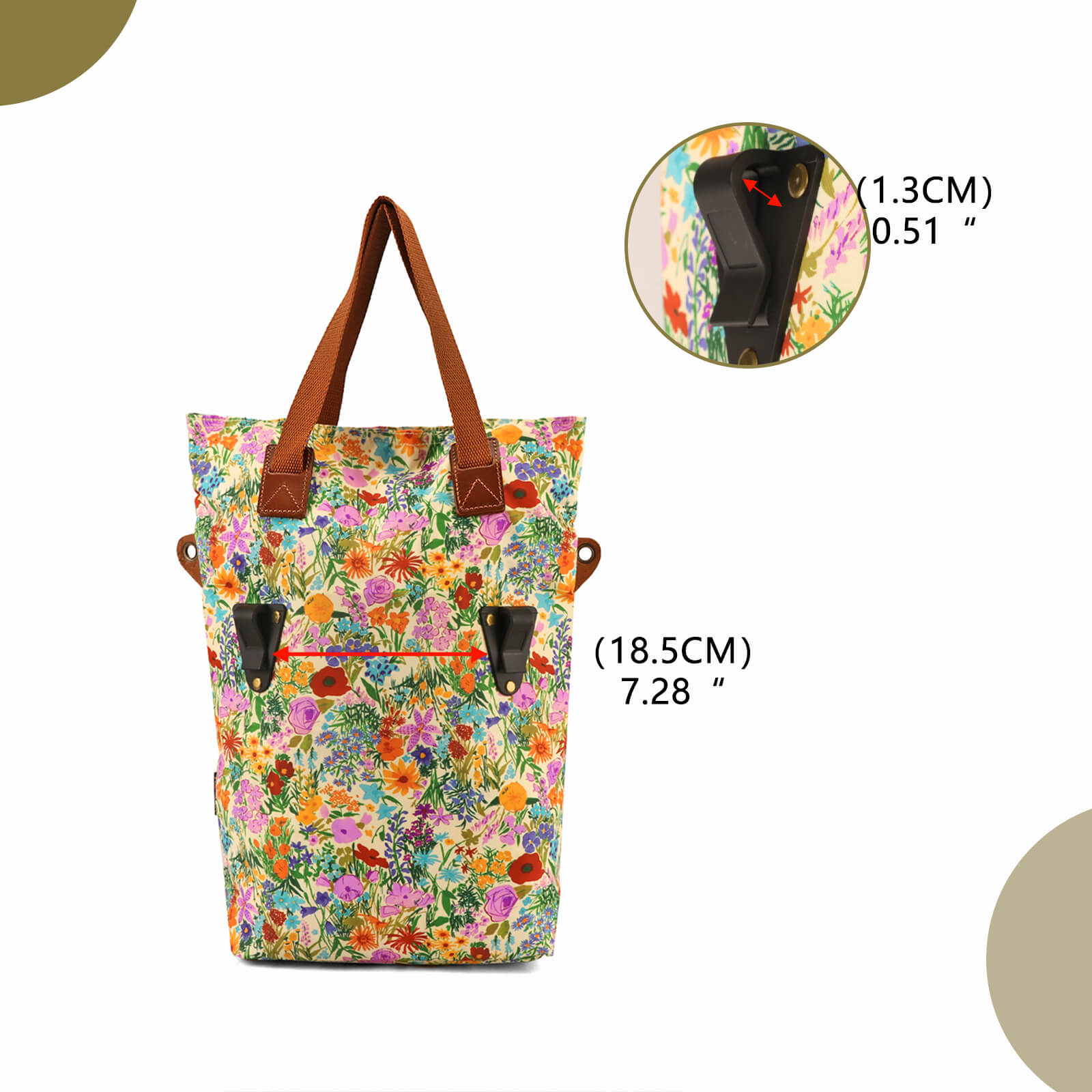 TOURBON Canvas Waterproof Bike Bicycle Rear Pannier Bag