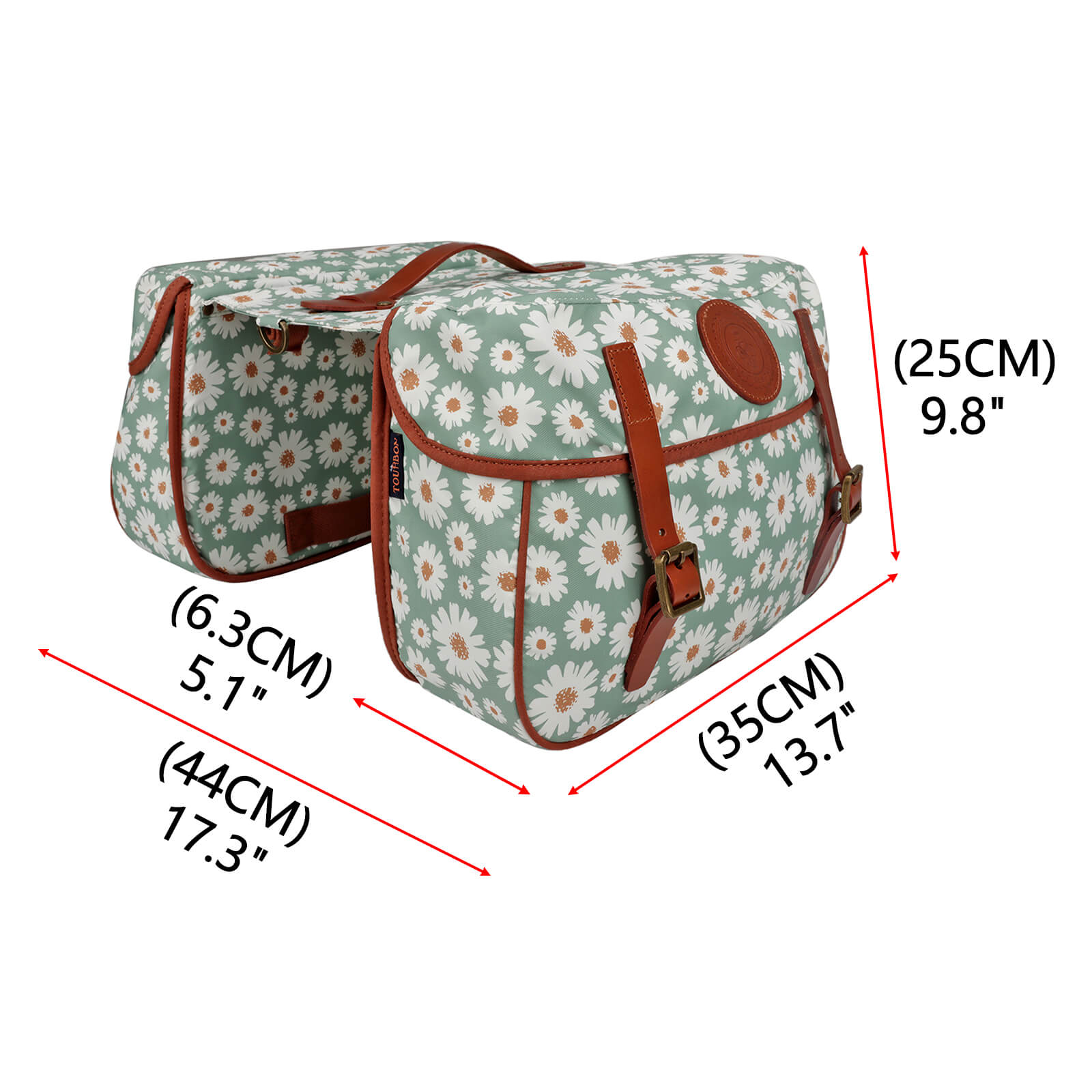 TOURBON Waterproof Canvas Bicycle Double Panniers Bag 