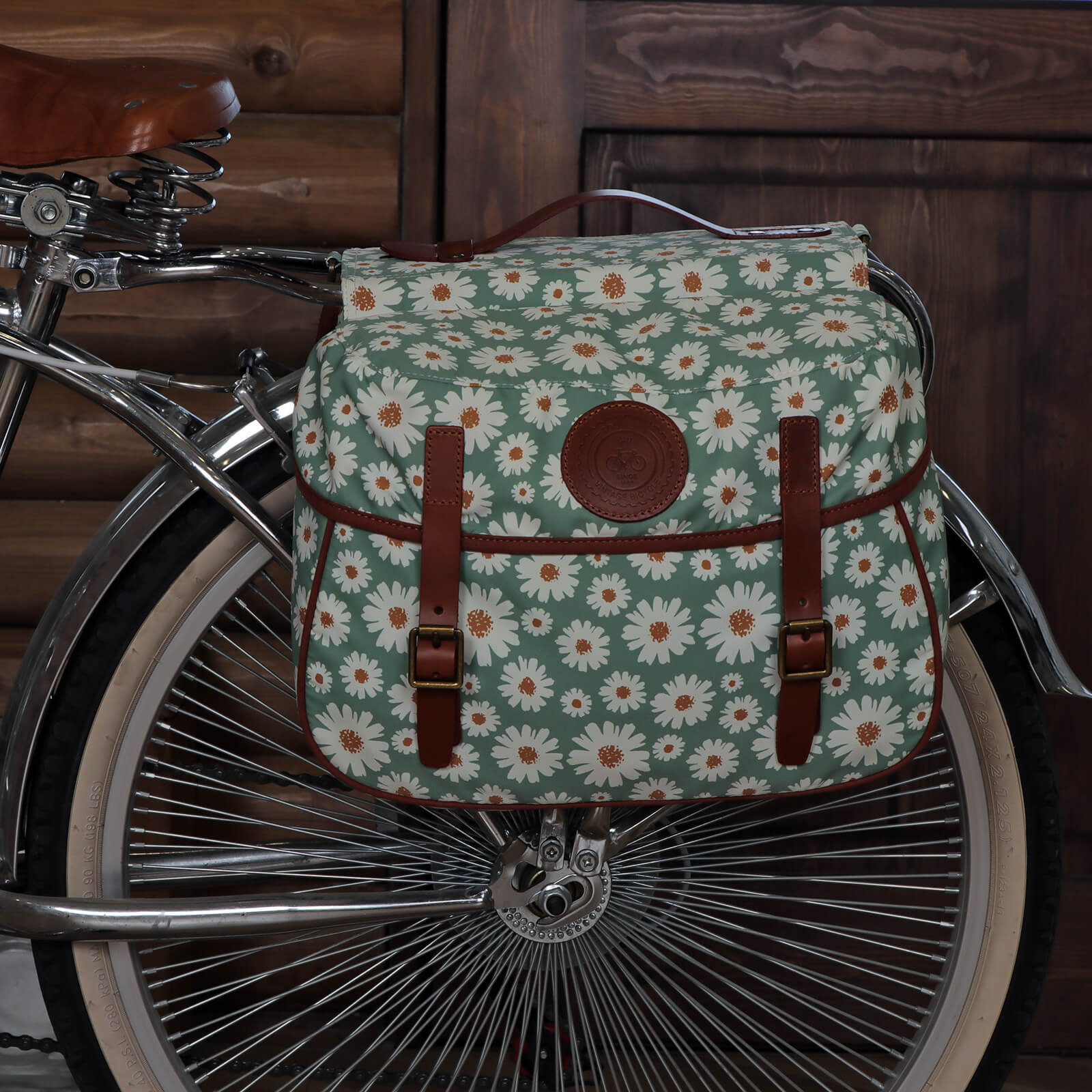 TOURBON Waterproof Canvas Bicycle Double Panniers Bag 