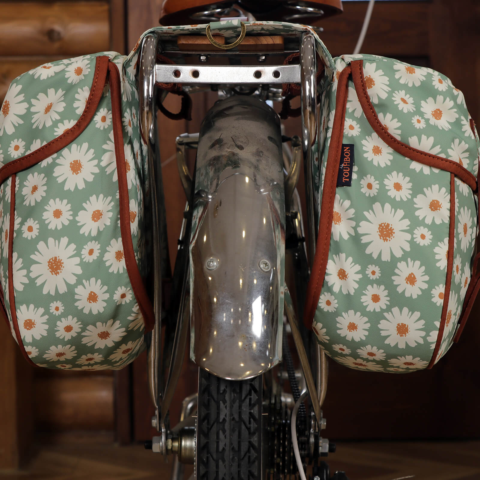 TOURBON Waterproof Canvas Bicycle Double Panniers Bag 