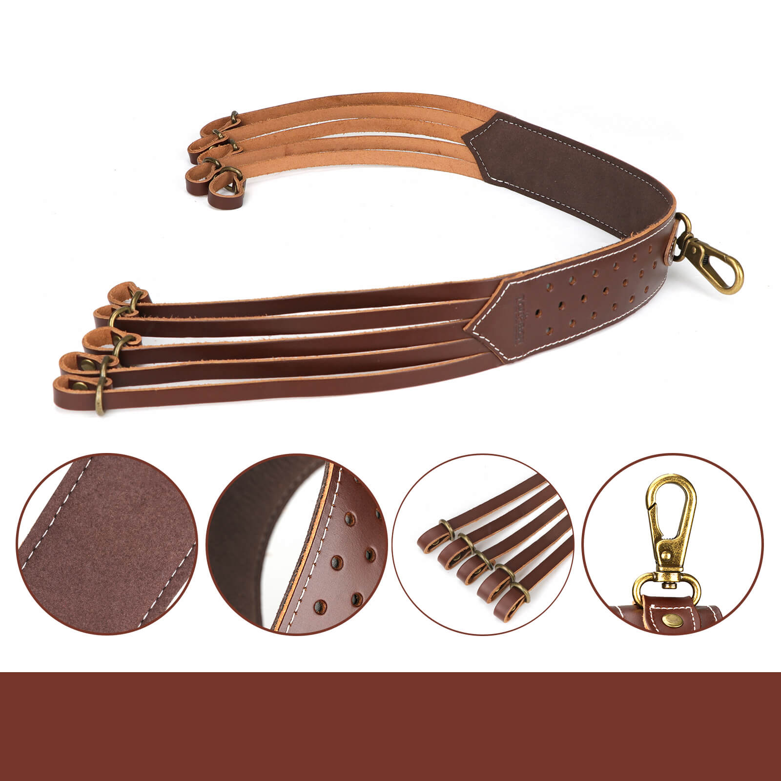 TOURBON Hunting Leather Bird Duck Strap Game Carrier 