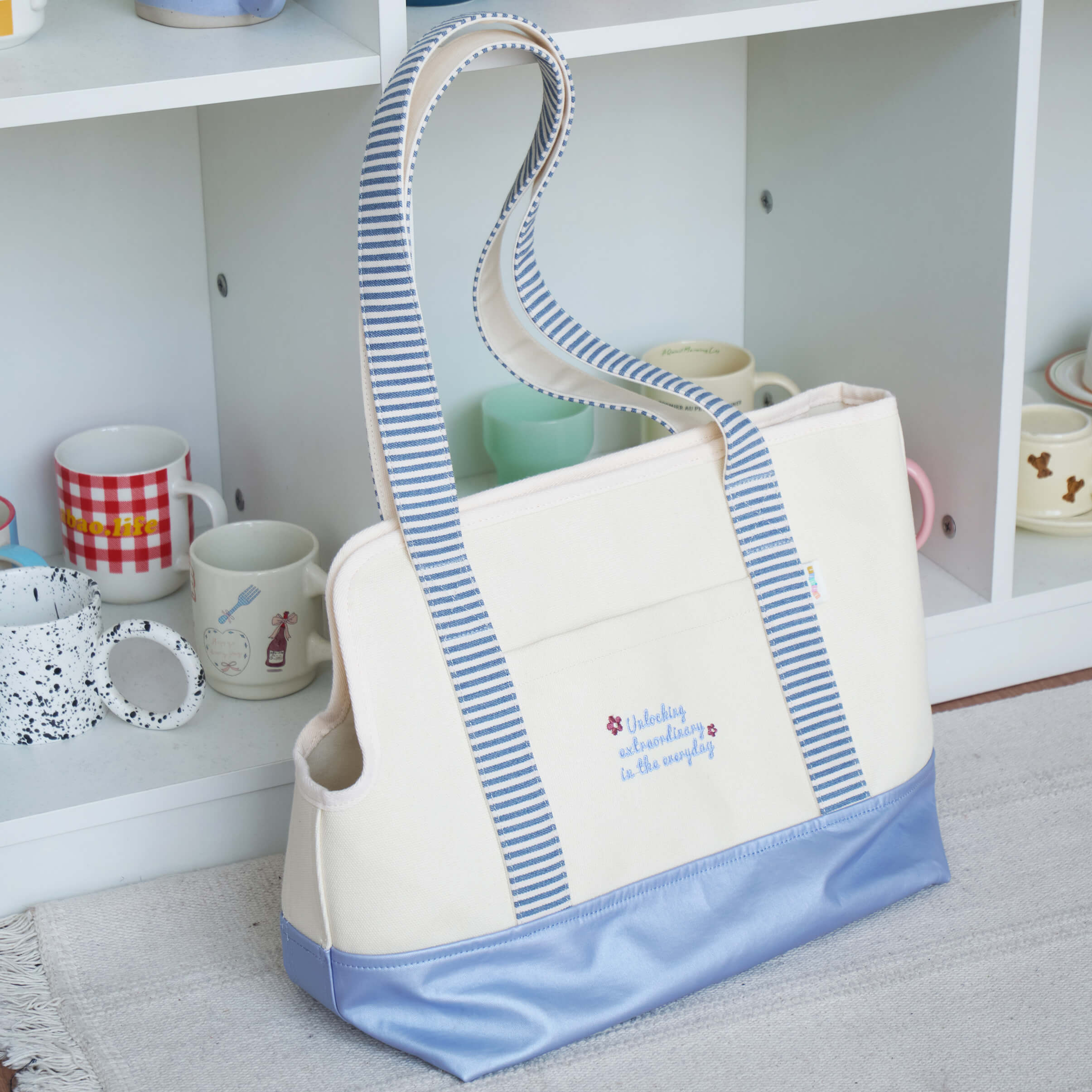 Canvas Pet Carrier Tote Bag for Small Dogs & Cats