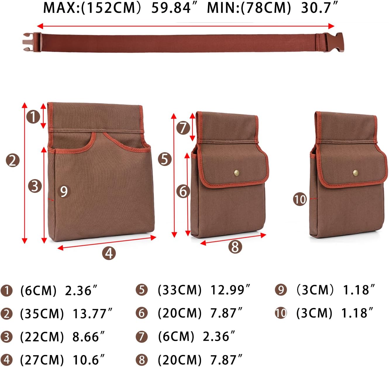 TOURBON Canvas Hunting Game Belt Bag