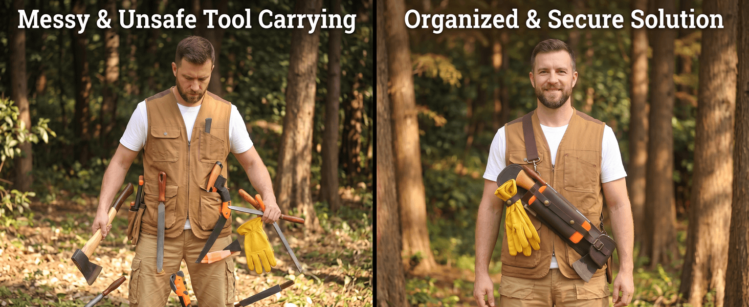heavy duty leather axe carrier